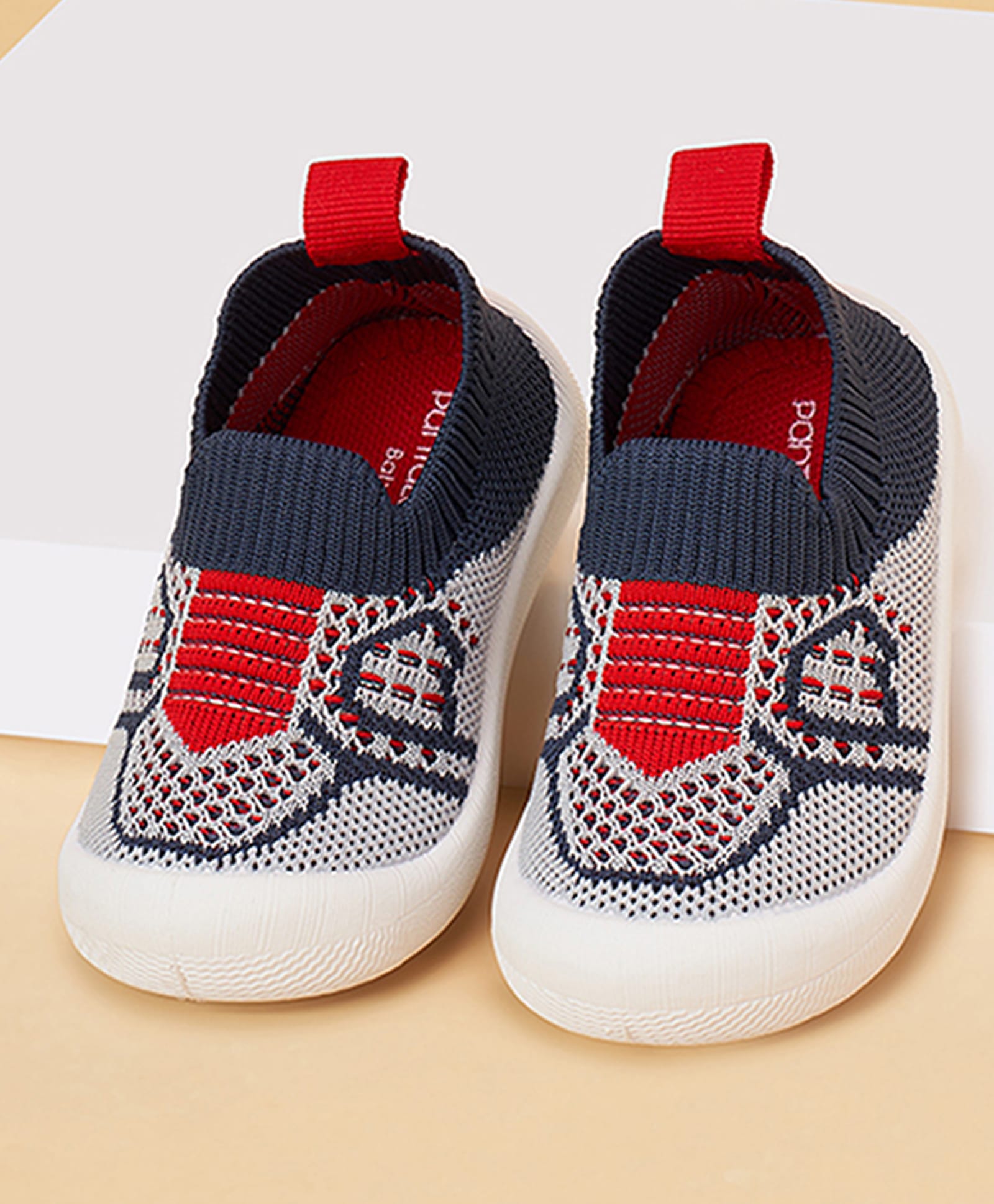 Pantaloons Baby Abstract Designed Slip On Shoes - Navy Blue-image-42