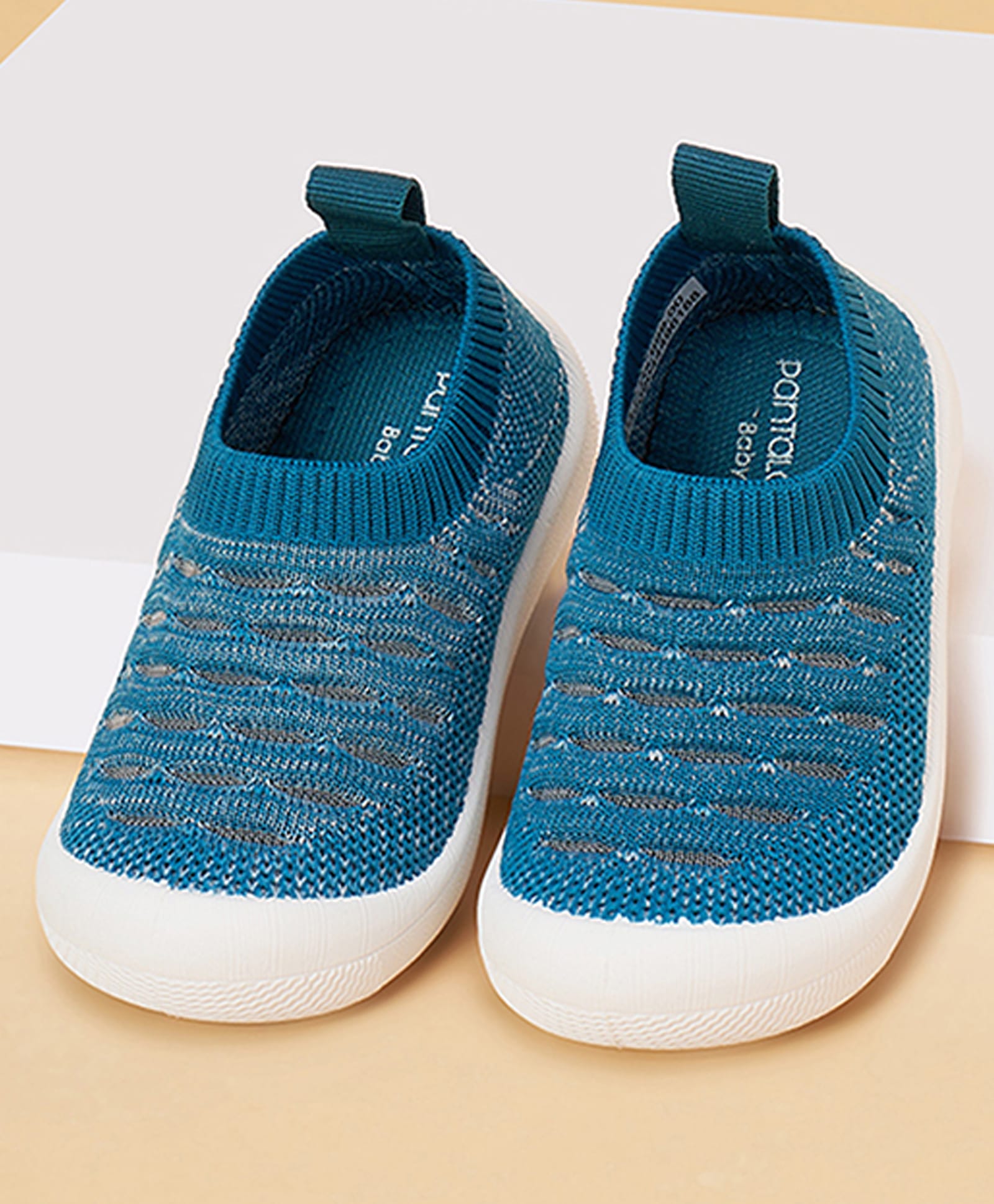 Pantaloons Baby Abstract Designed Slip On Shoes - Teal Blue-image-39