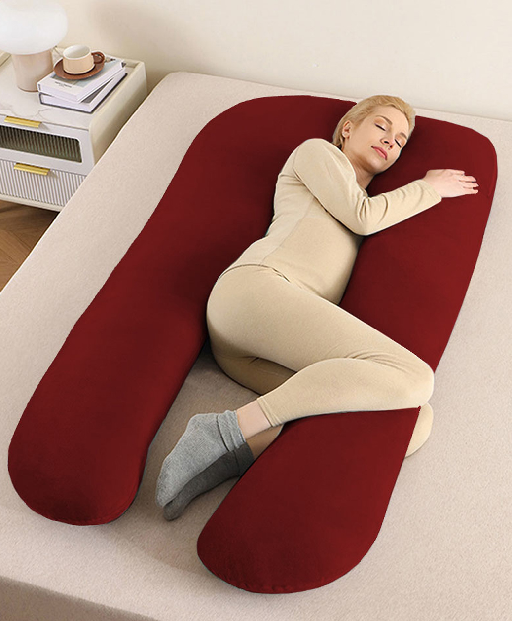 StarAndDaisy Pregnancy Pillow for Women/Baby Maternity Pillow for Sleeping for Mothers/Pregnancy Pillows for Back, Belly, Legs & Hip Support, Nursing & Maternity Pillow -Maroon-picture-12