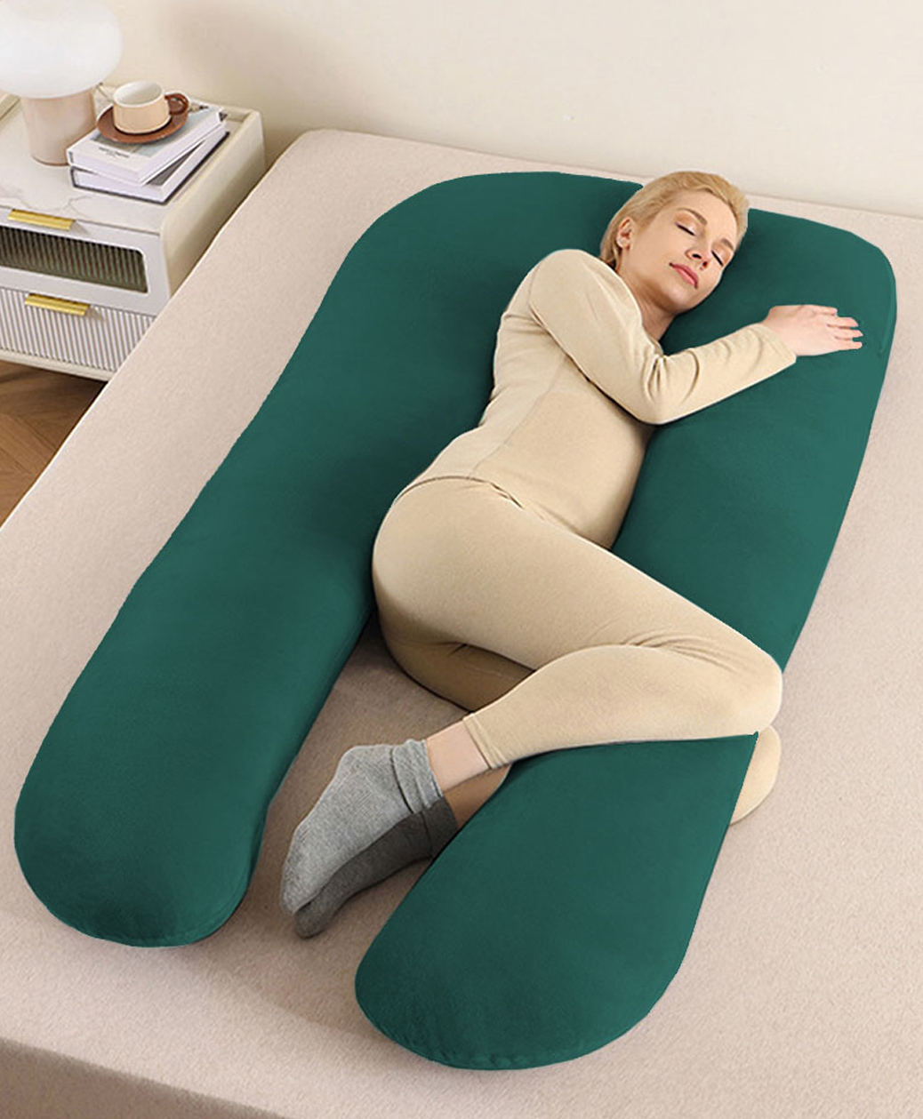 StarAndDaisy Pregnancy Pillow for Women/Baby Maternity Pillow for Sleeping U Shape for Mothers/Pregnancy Pillows for Back, Belly, Legs & Hip Support, Nursing & Maternity Pillow - Dark Green-picture-13