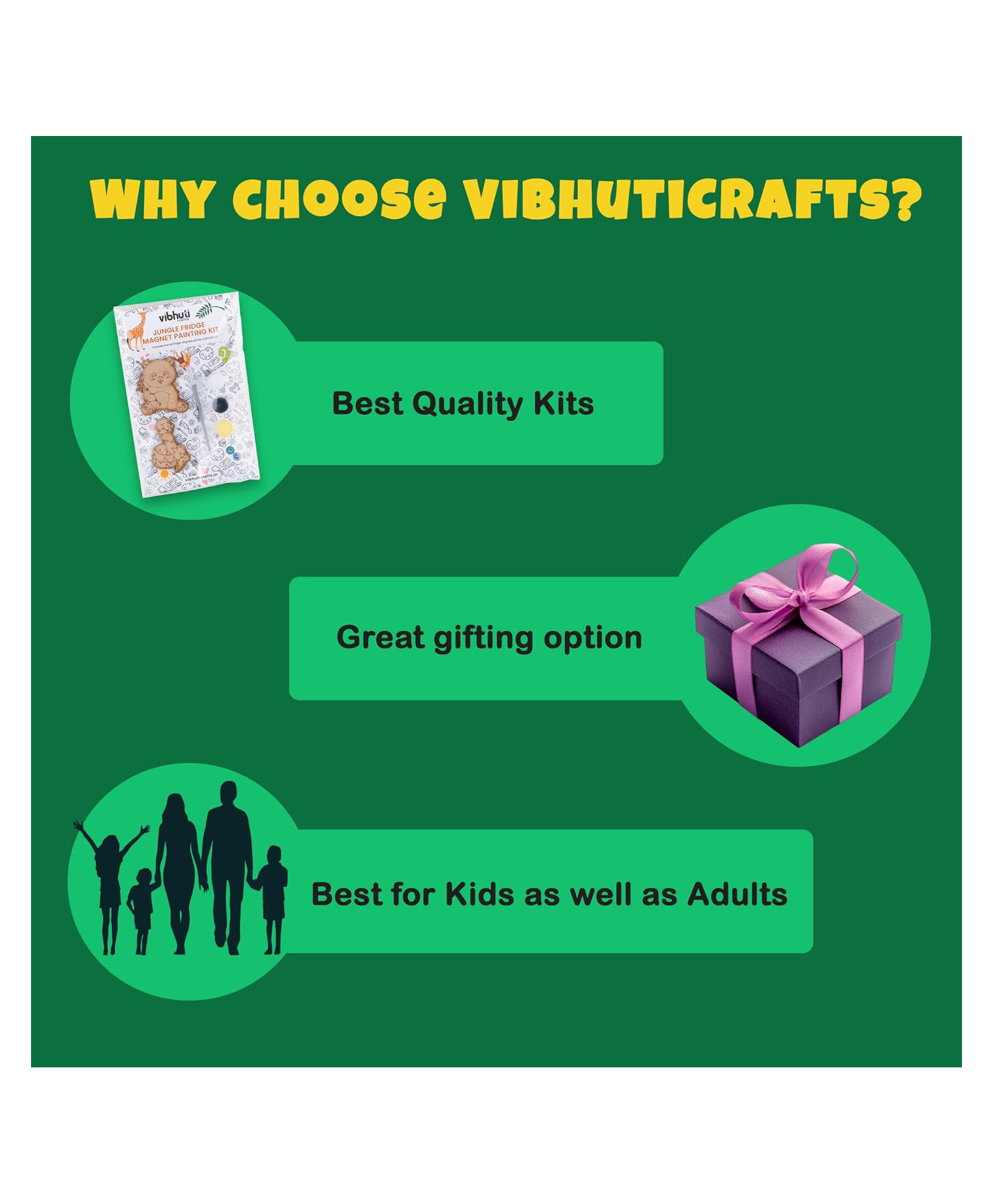 Vibhuti Crafts DIY Jungle Themed Fridge Magnet Painting kit Kids Birthday Party Favors and Gifts for Boys and Girls - Includes Paints, MDF Fridge Magnets, and Brush-image-17