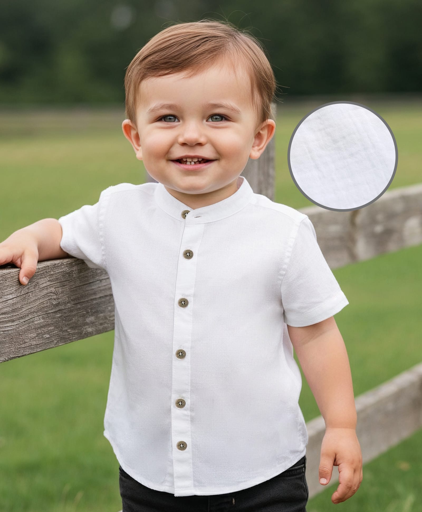 Babyoye 100% Cotton Knit Half Sleeves Solid Shirt - White-picture-18