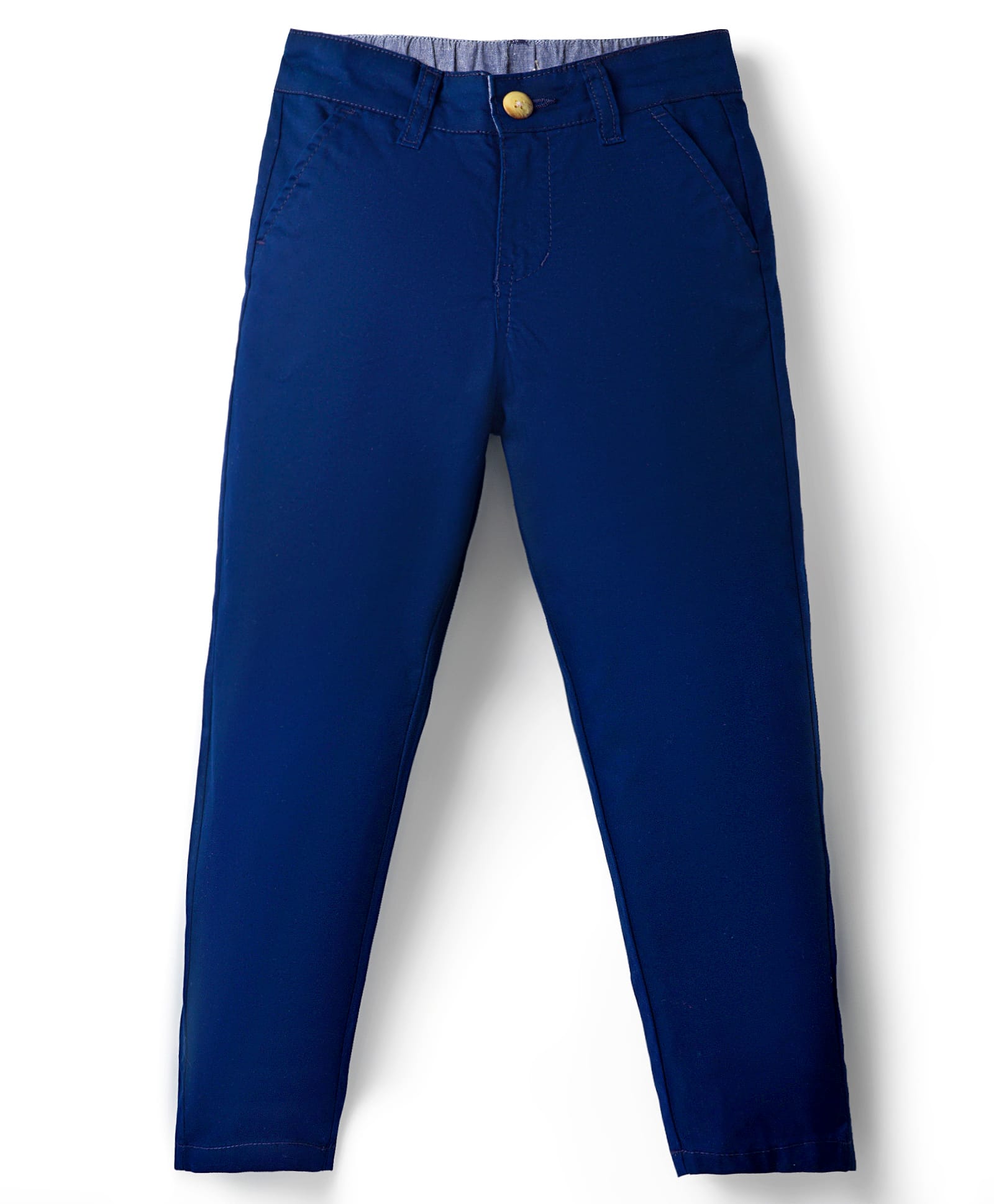 Primo Gino Cotton Elastane Woven Full Length Solid Chino Trouser - Navy Blue-picture-32