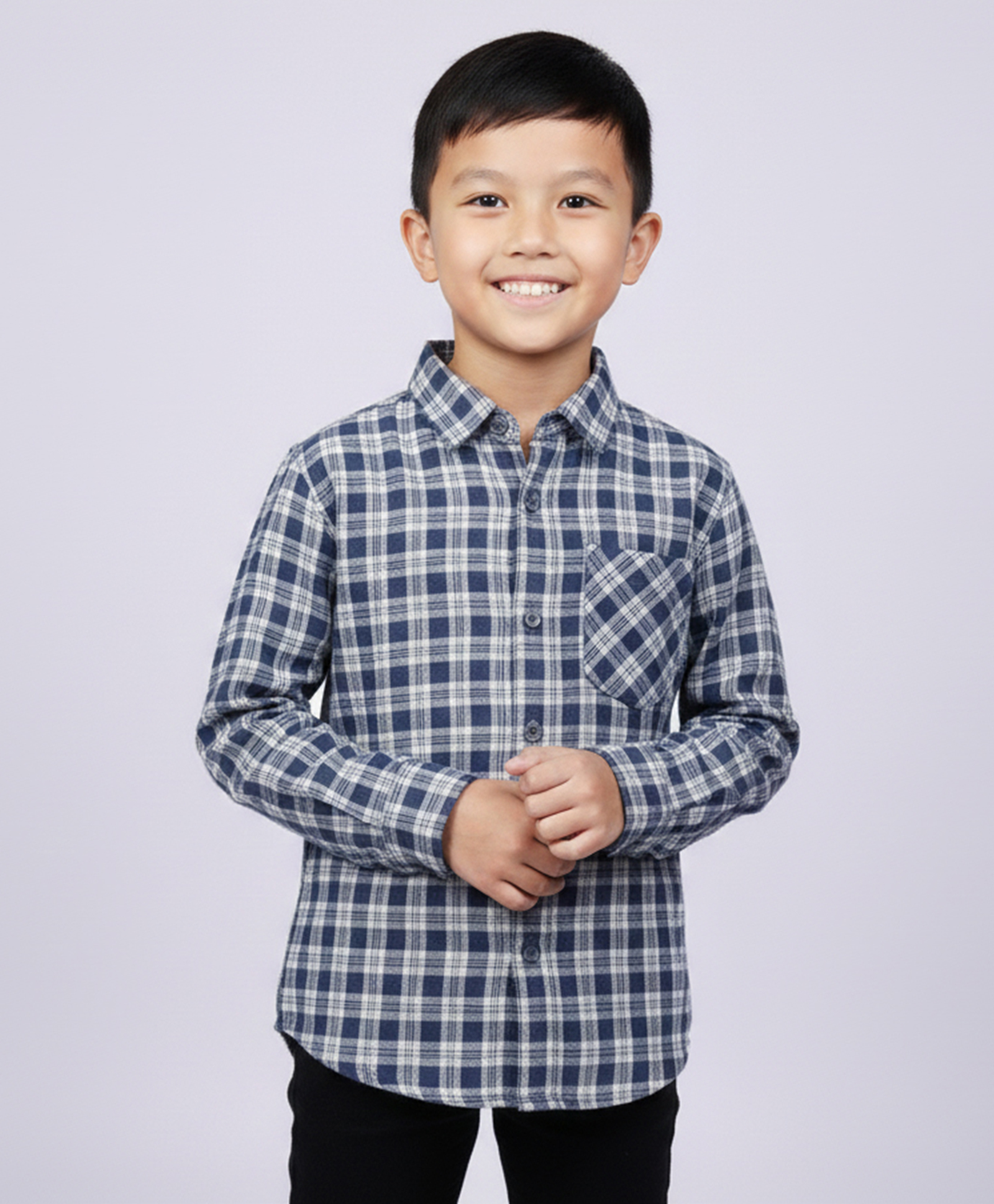 tiny toonzzz Cotton Blend Woven Full Sleeves Checked Shirt - Blue-image-29