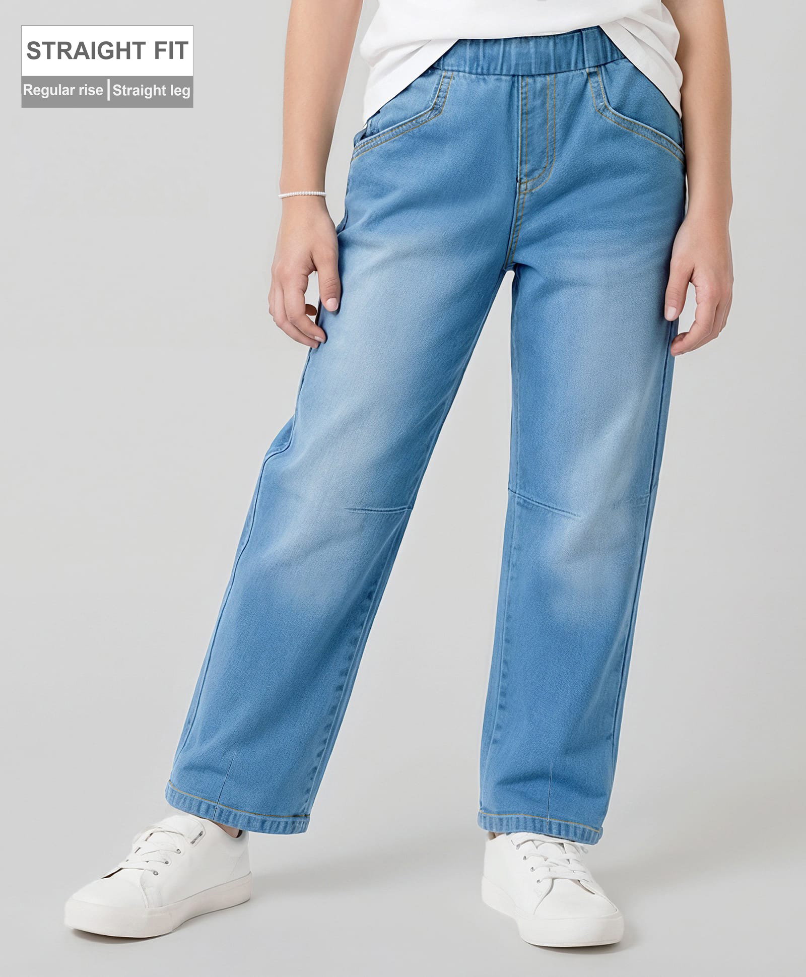 arias by lara dutta Arias Cotton Elastane Woven Full Length Washed Jeans - Blue-picture-21