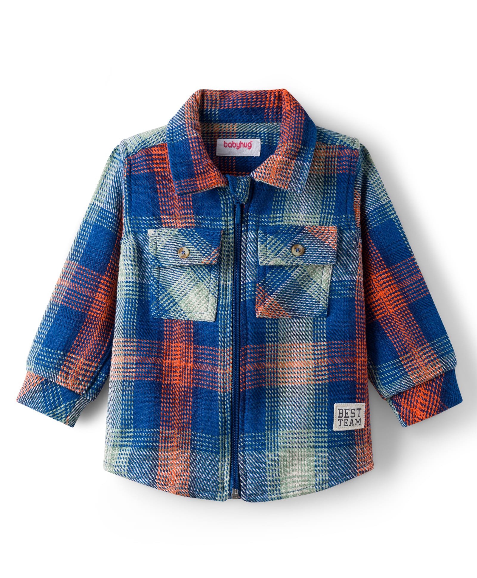 Babyhug Cotton Woven Full Sleeves Checks Shirt - Blue-image-38