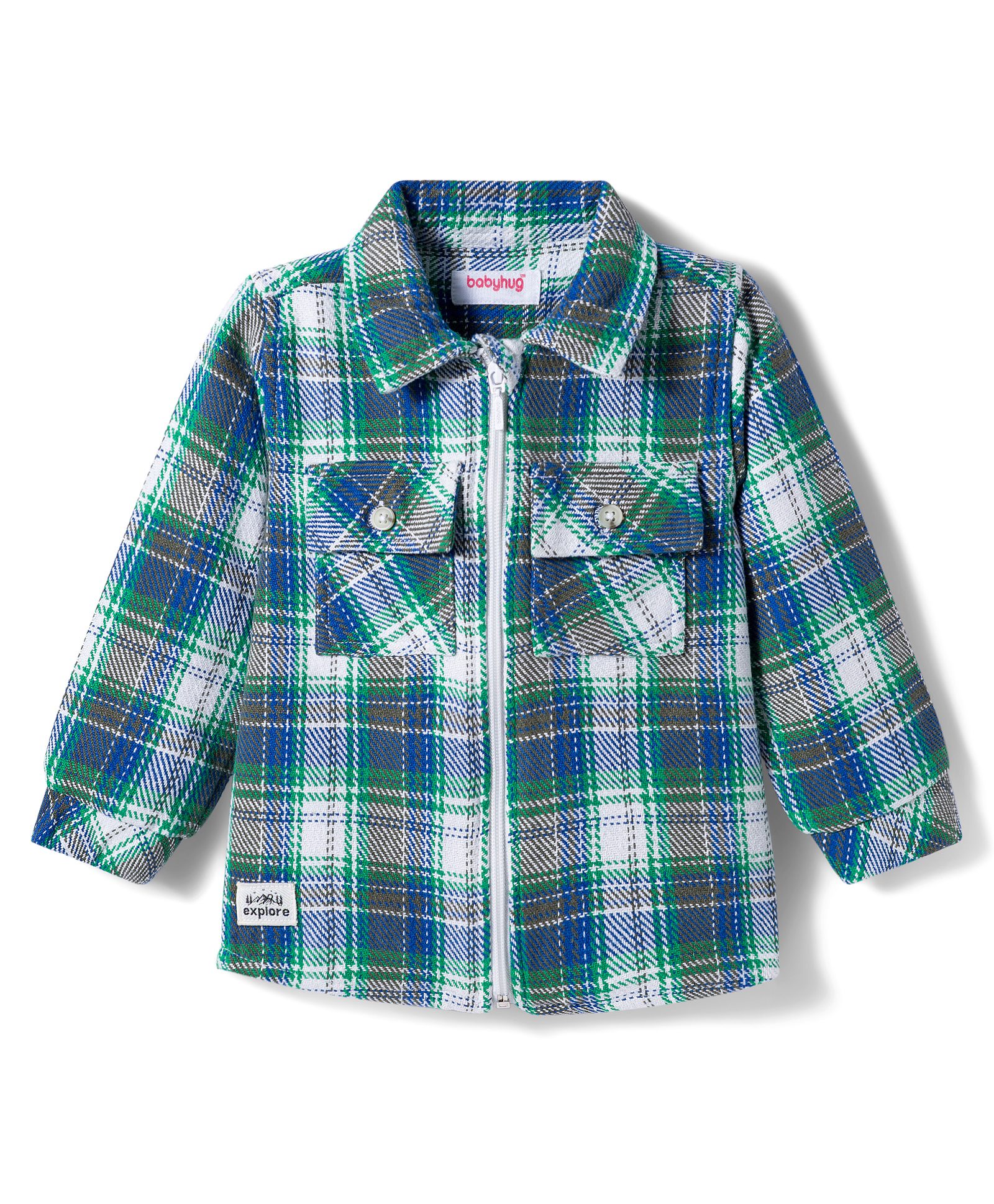 Babyhug Cotton Woven Full Sleeves Checks Shirt - Light Blue-picture-23