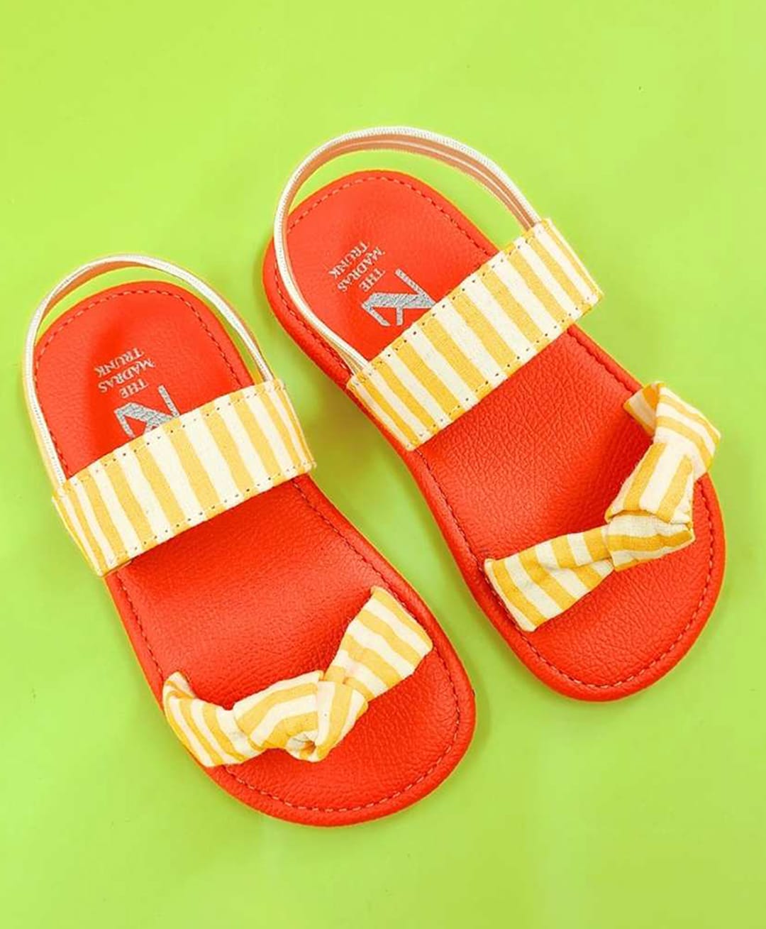 The Madras Trunk Striped Sandals - Orange & Yellow-picture-39