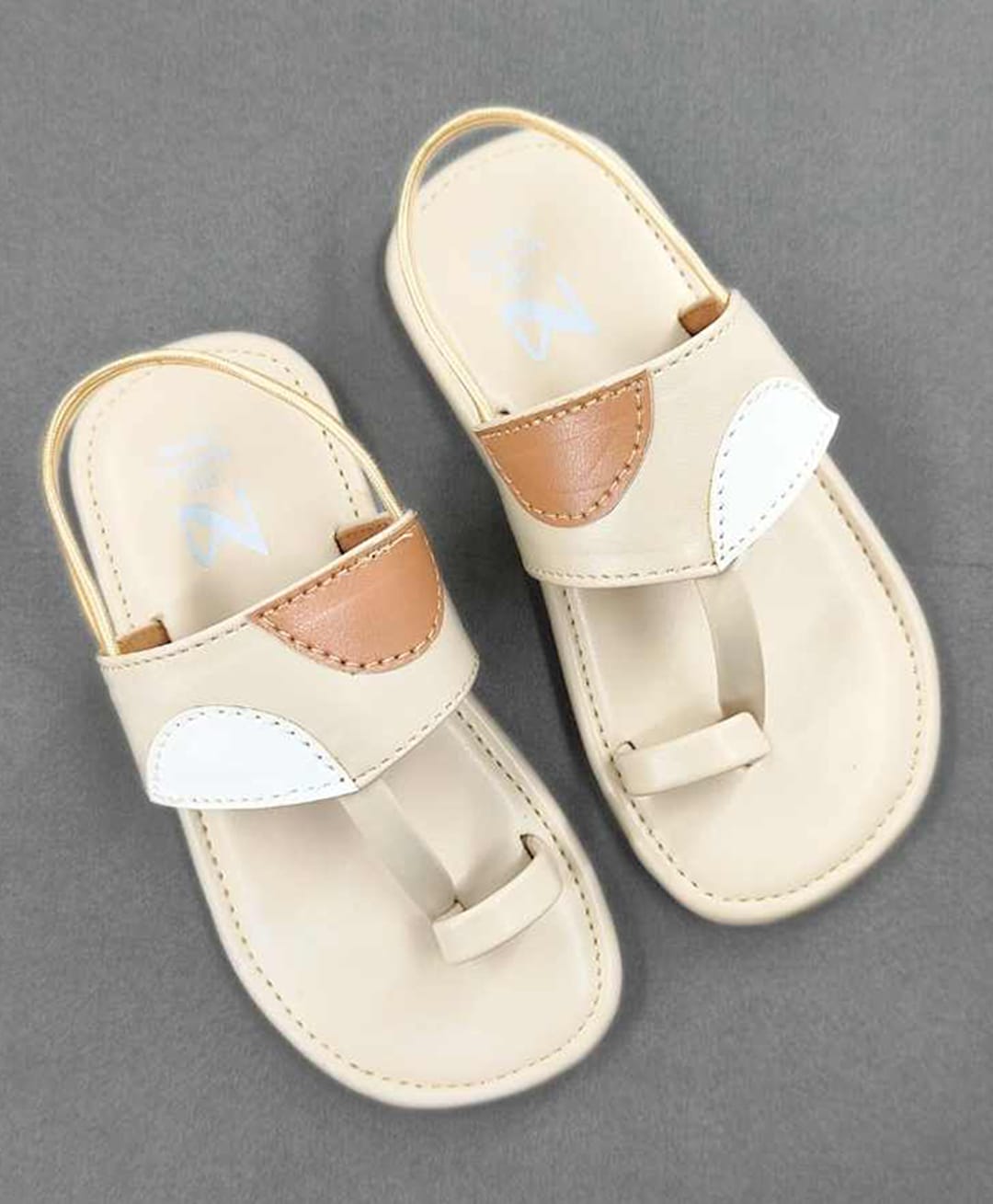 The Madras Trunk Colour Blocked Geometric Shape Designed Sandals - Off White-picture-33
