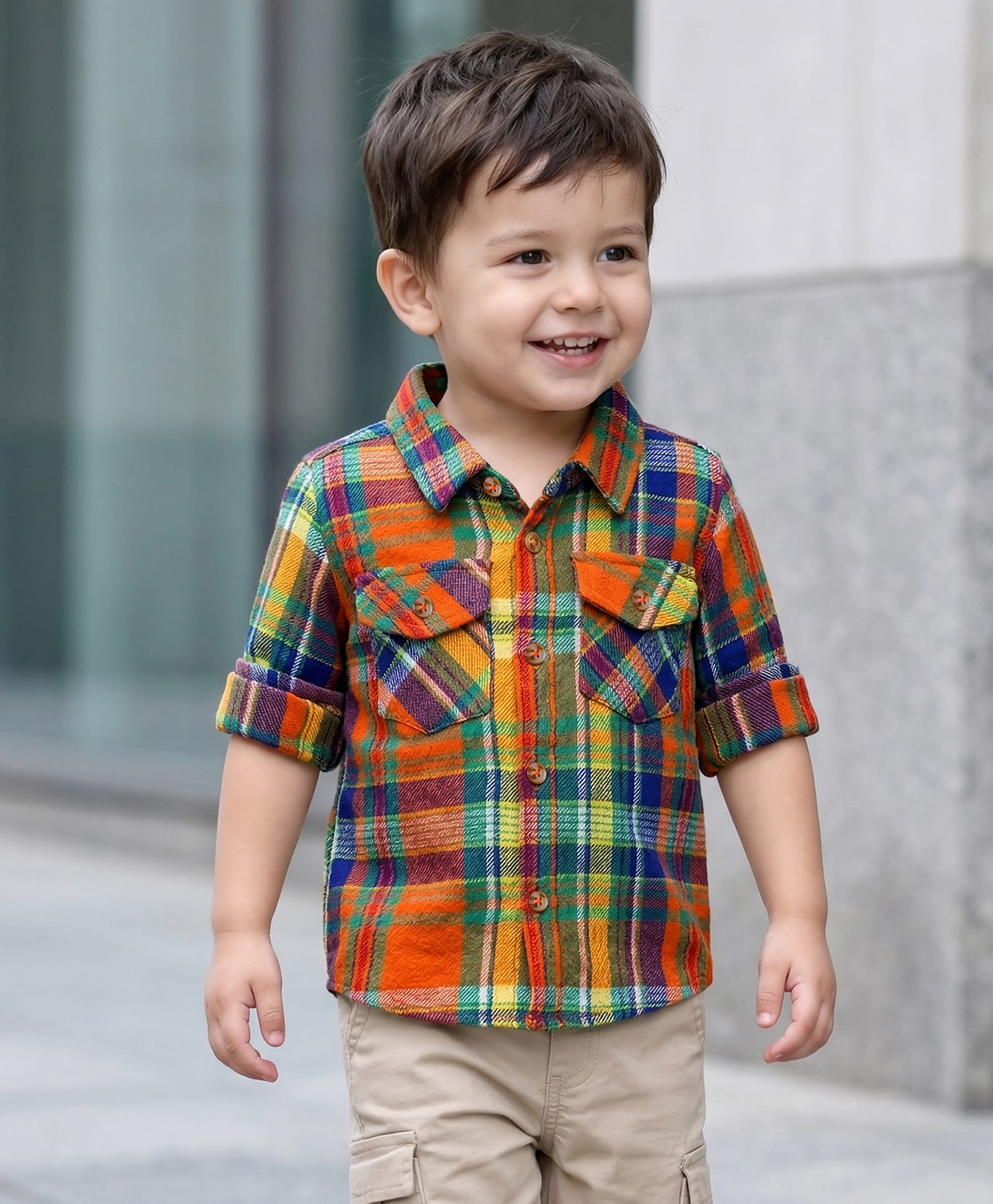 Babyhug Cotton Woven Full Sleeves Checks Shirt - Yellow-image-7