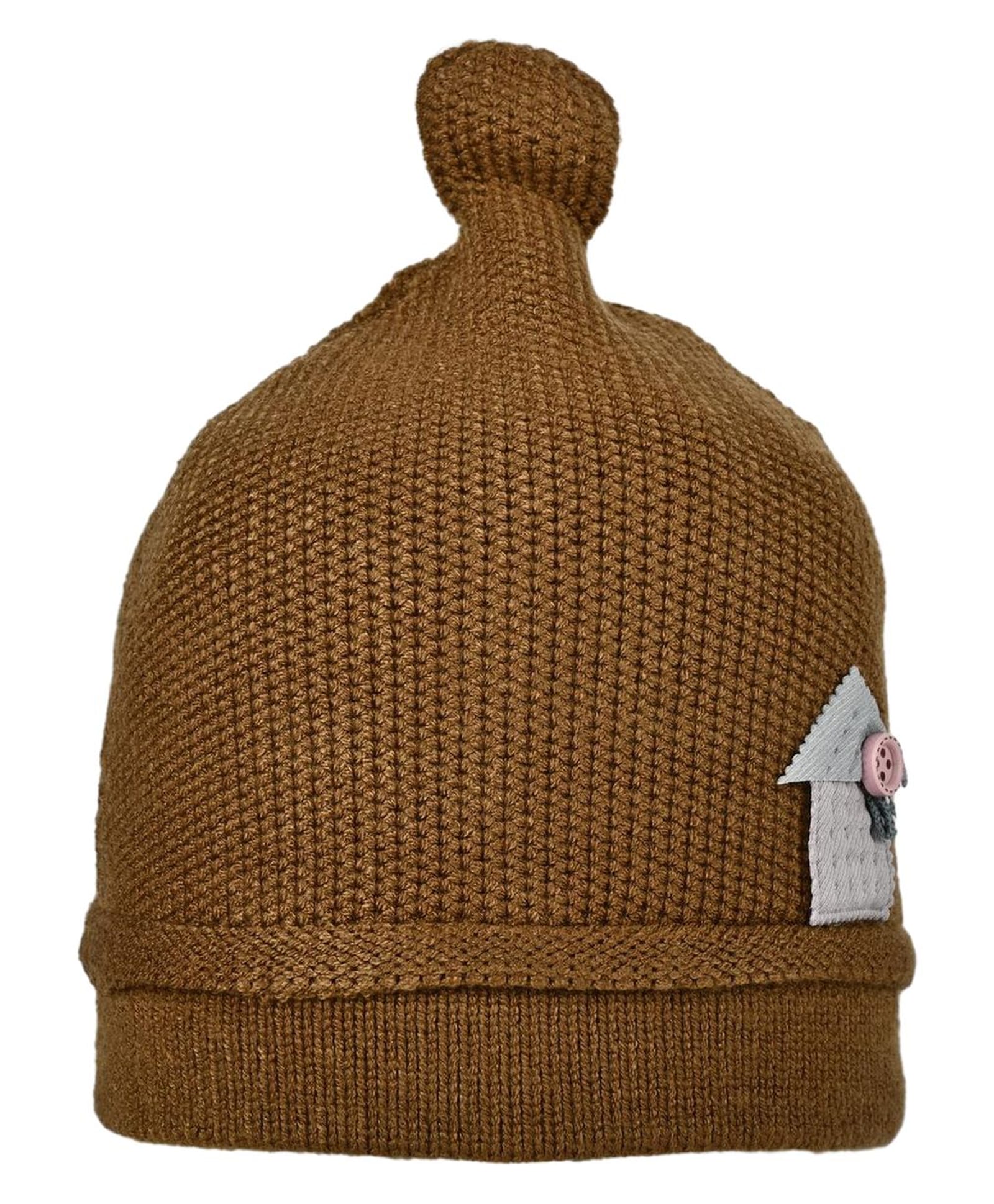 Kid-O-World Textured House Patch Detailed Cap - Brown - Circumference - 50 Cms