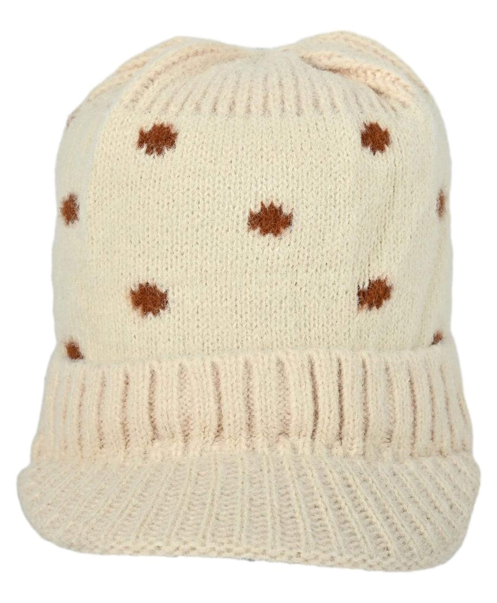 Kid-O-World Knit Polka Dots Designed Cap - Offwhite - Circumference 48-picture-38