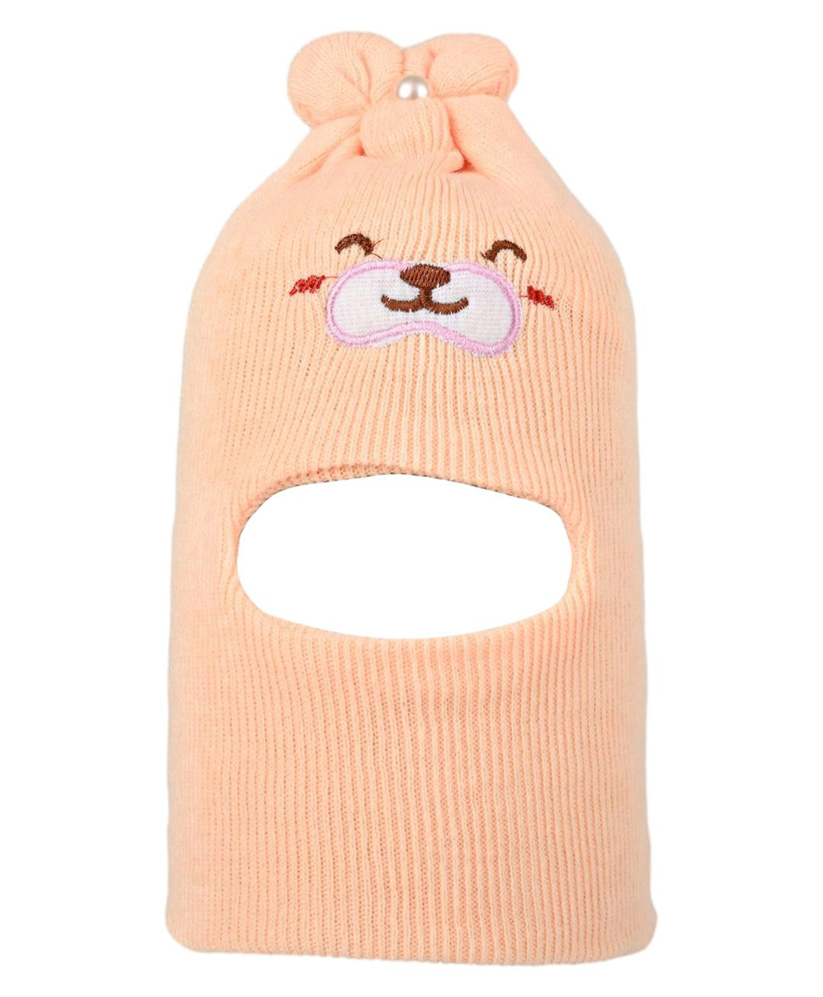 Kid-O-World Knit Bunny Embroidered Monkey Cap - Orange - Circumference 46-image-48