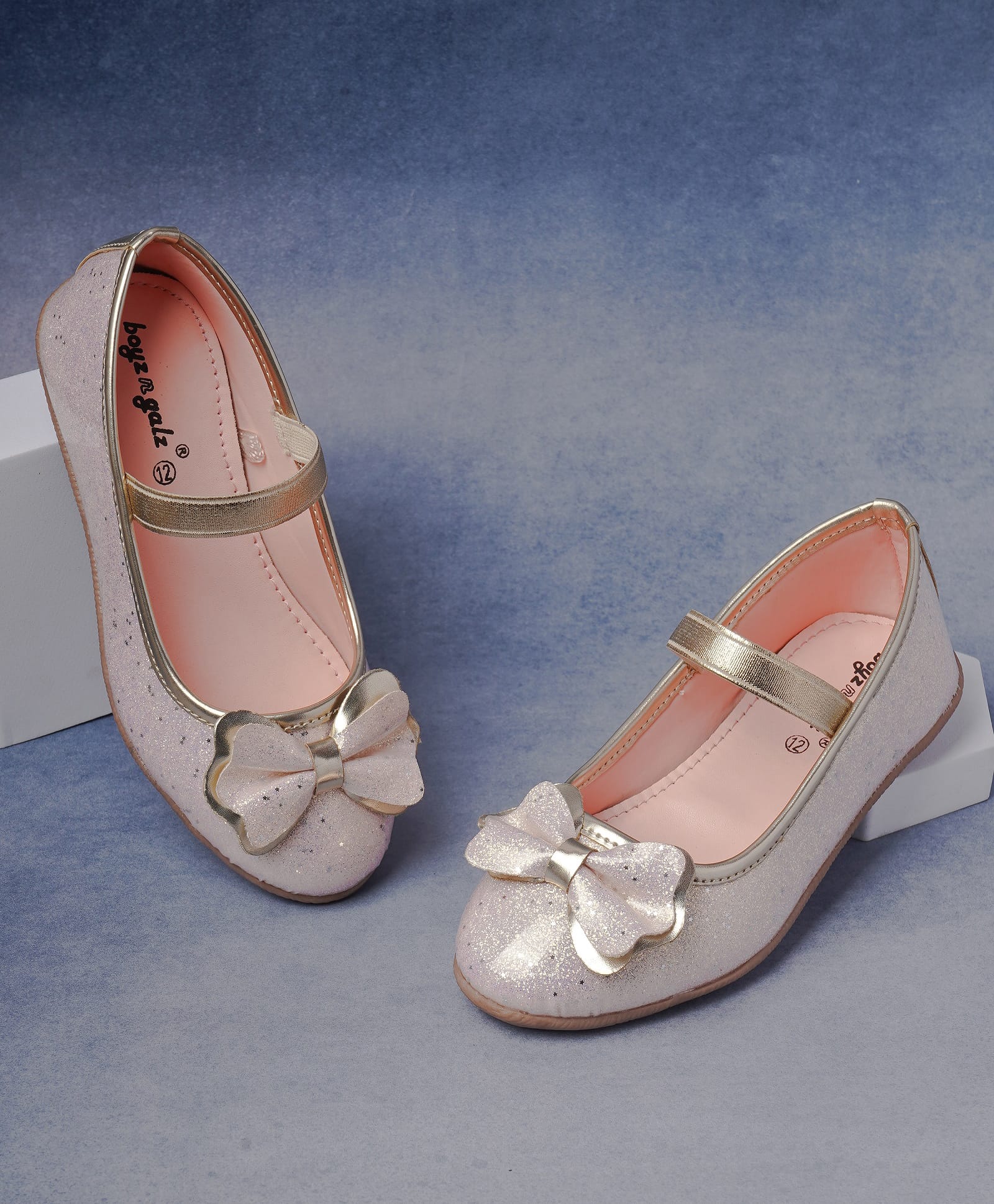 boyz n galz Bow Applique & Glitter Detailed Mary Jane Ballerinas - Pink-image-28