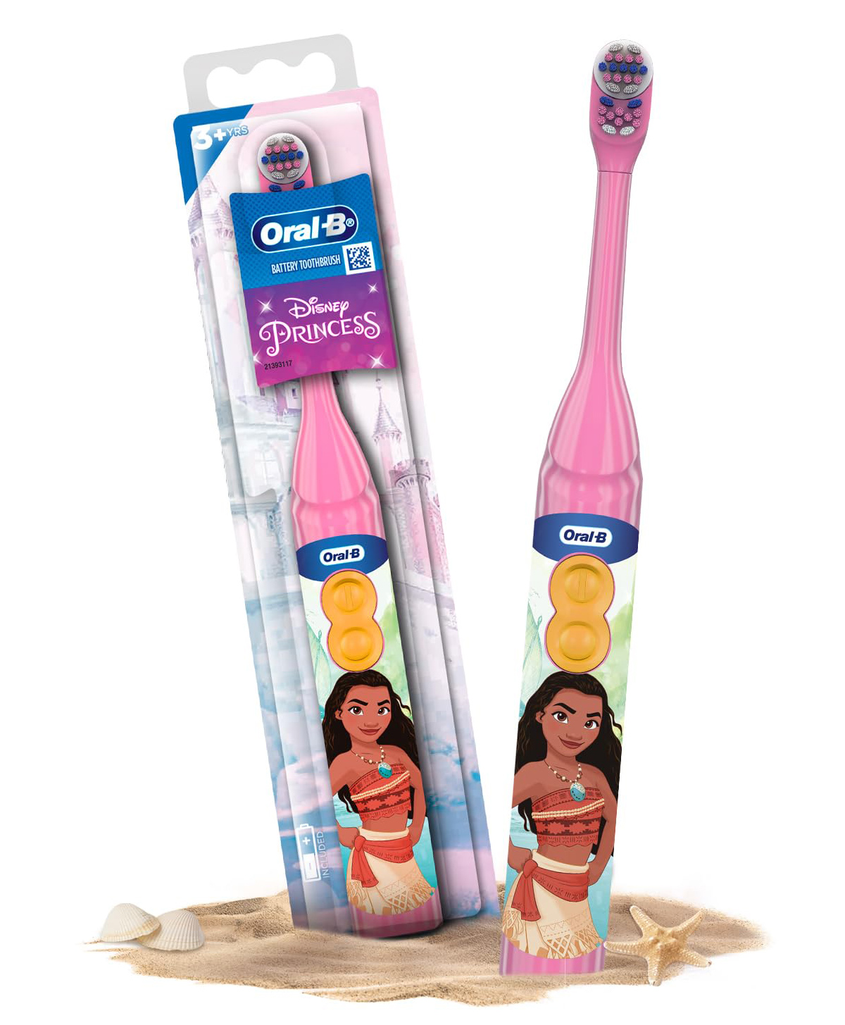 Oral-B Kids Moana Soft Battery Electric Toothbrush - Pink-image-35