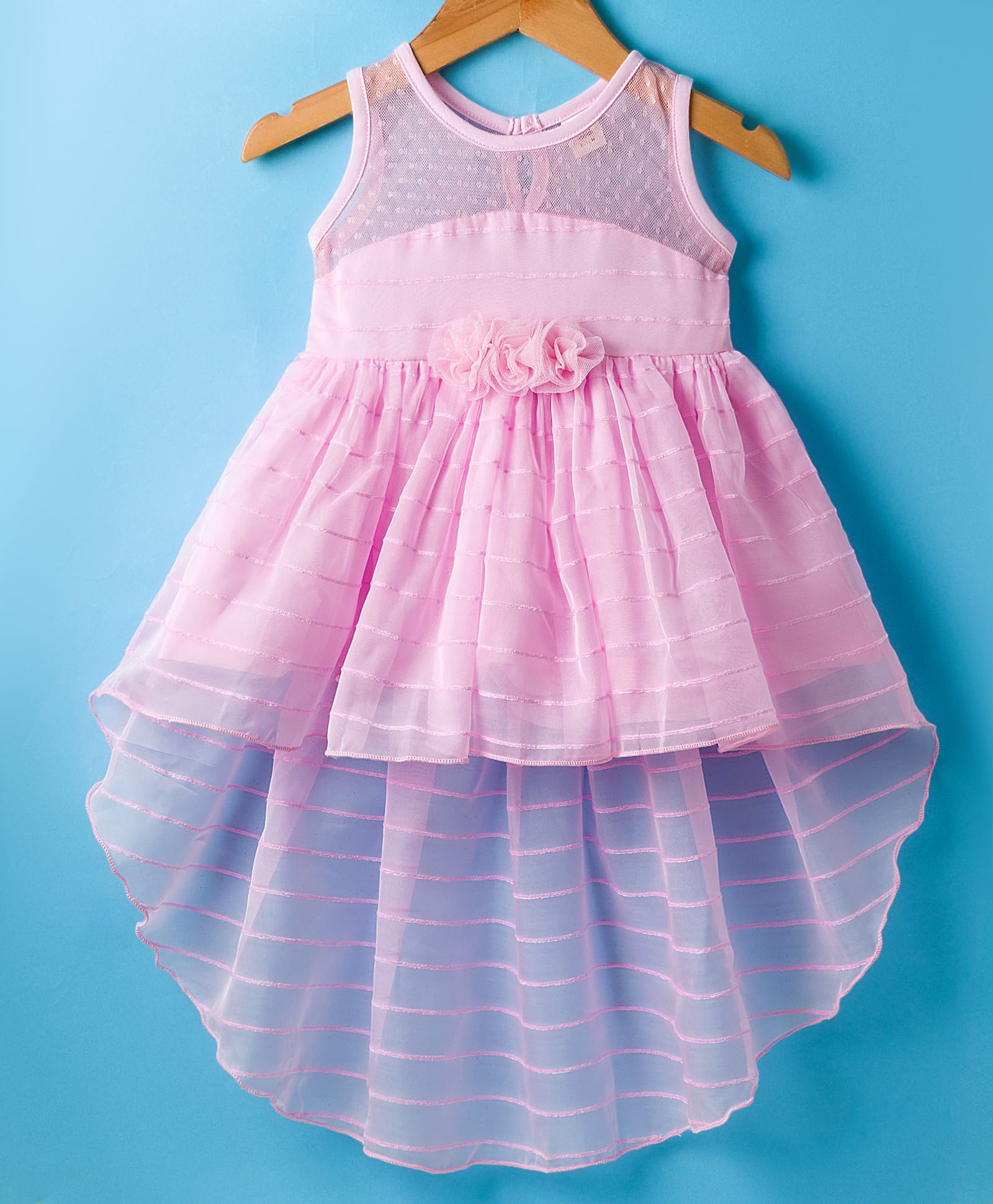 ToffyHouse Woven Sleeveless Party Dress with with Floral Applique - Pink-picture-1