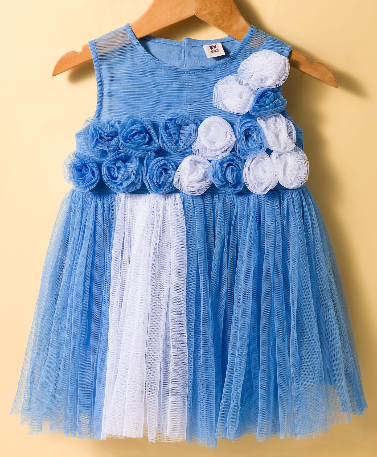 ToffyHouse Woven Sleeveless Party Dress with Corsage - Light Blue-picture-14
