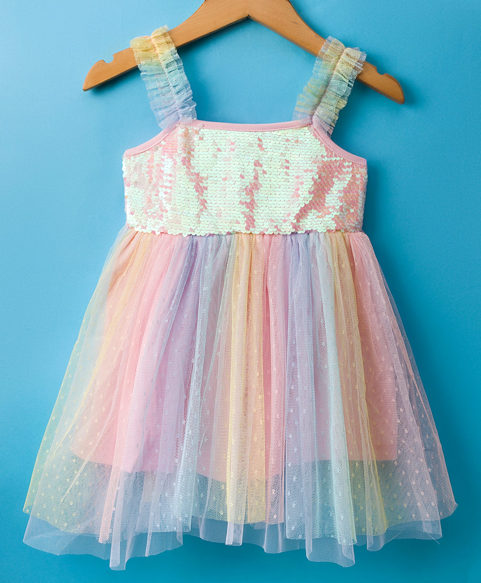 ToffyHouse Woven Sleeveless Party Dress with Sequin Detailing - Multicolor-image-47