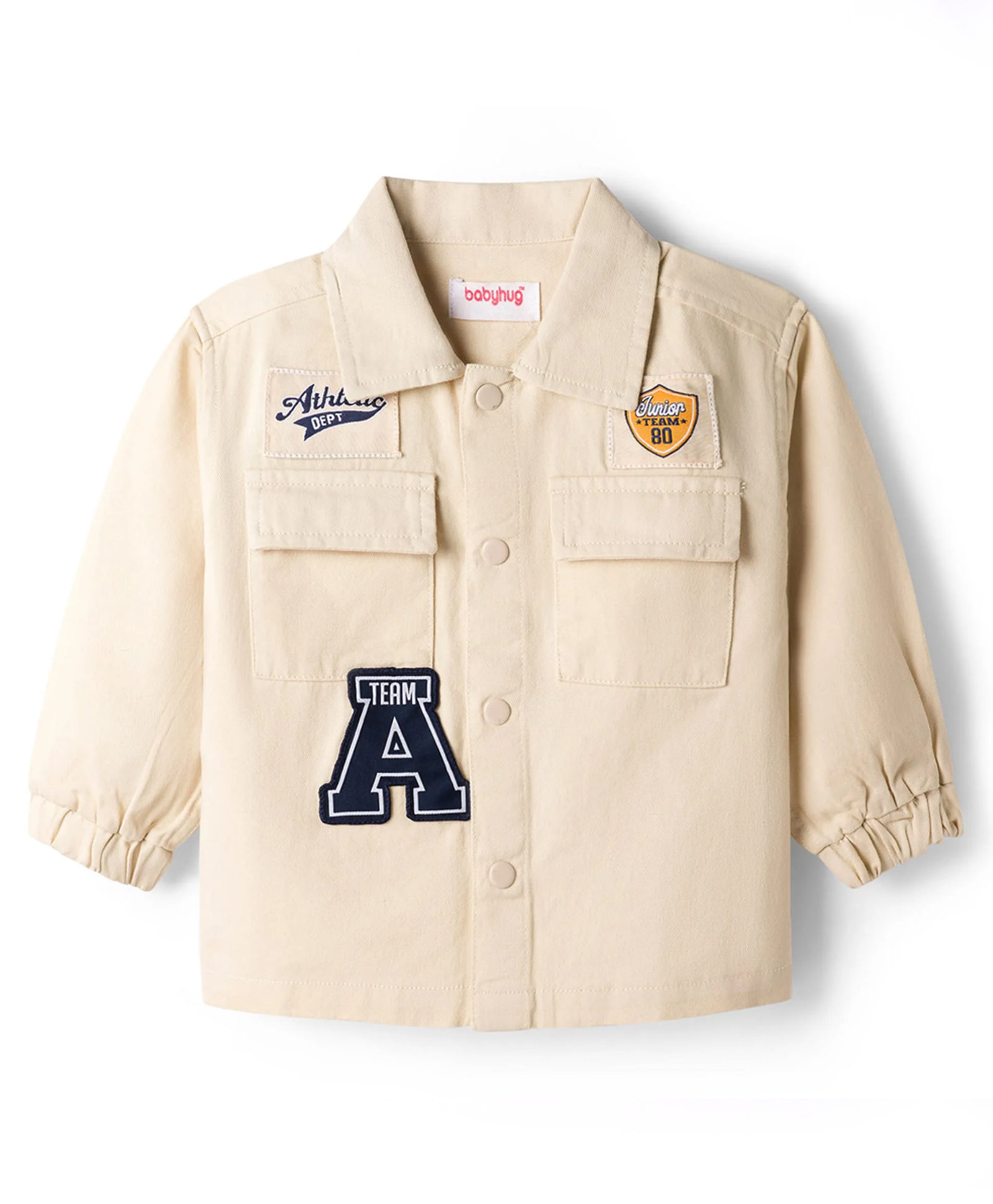 Babyhug Cotton Woven Full Sleeves Regular Collar Solid Shirt -White