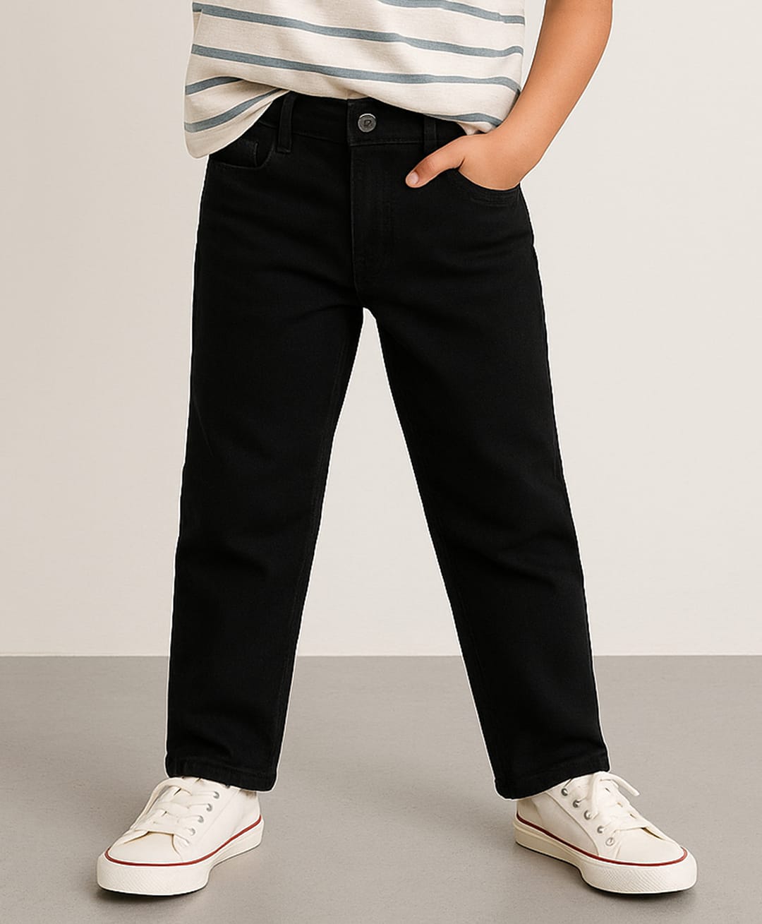 Tales & Stories Denim Woven Solid Jeans - Black-picture-18