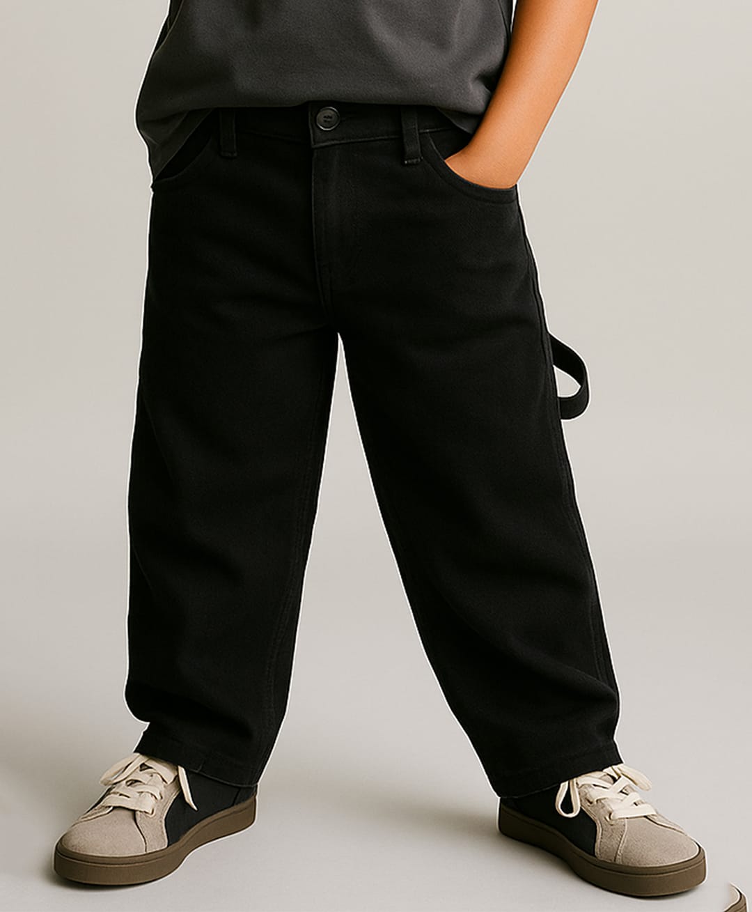 Tales & Stories Denim Woven Solid Jeans - Black-picture-40