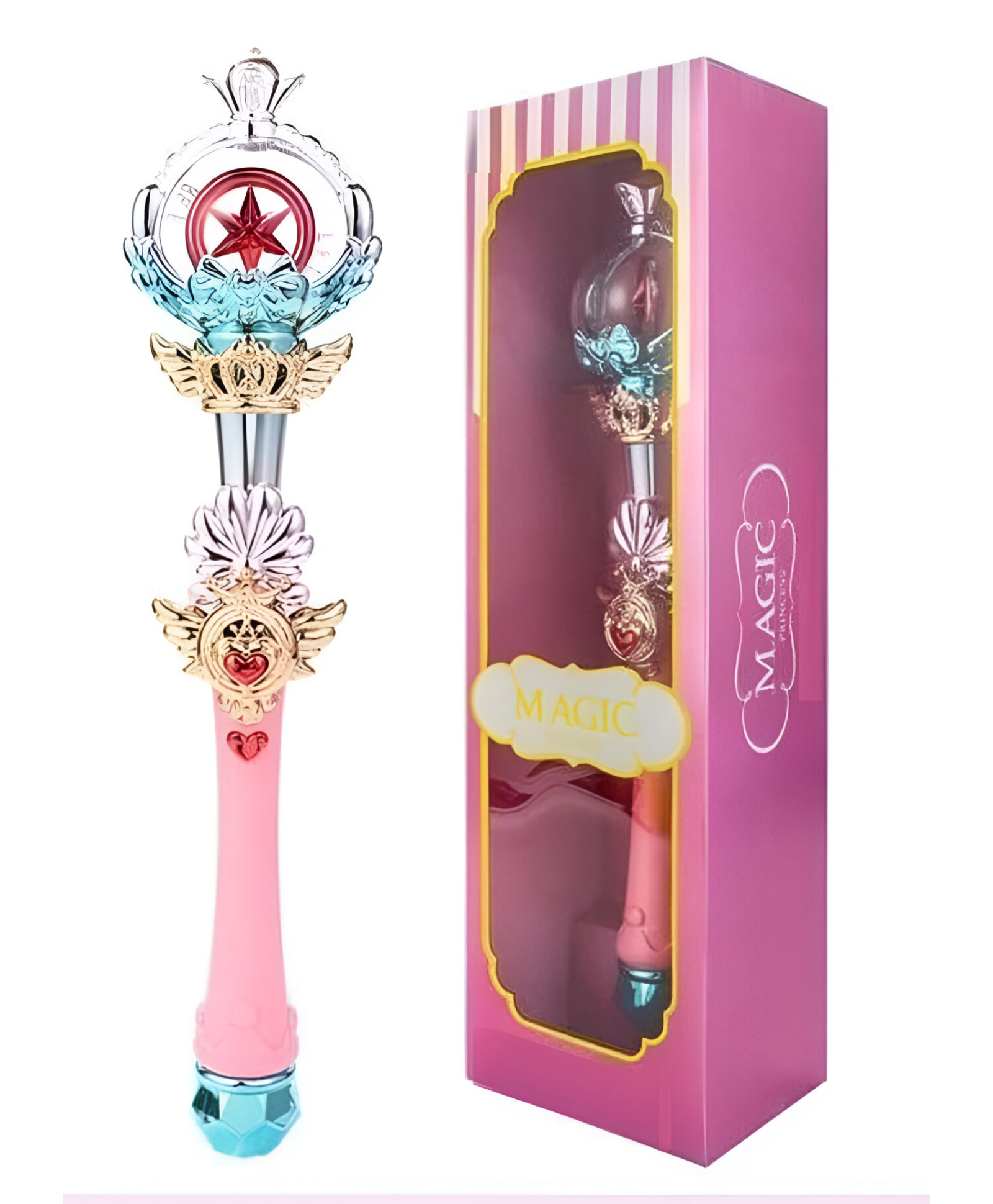 NEGOCIO Light Up Queen Princess Magic Wands Music Sound Shine LED Toy Wand for Kids Boys Girls- PACK OF 1- COLOR MAY VARY-picture-11