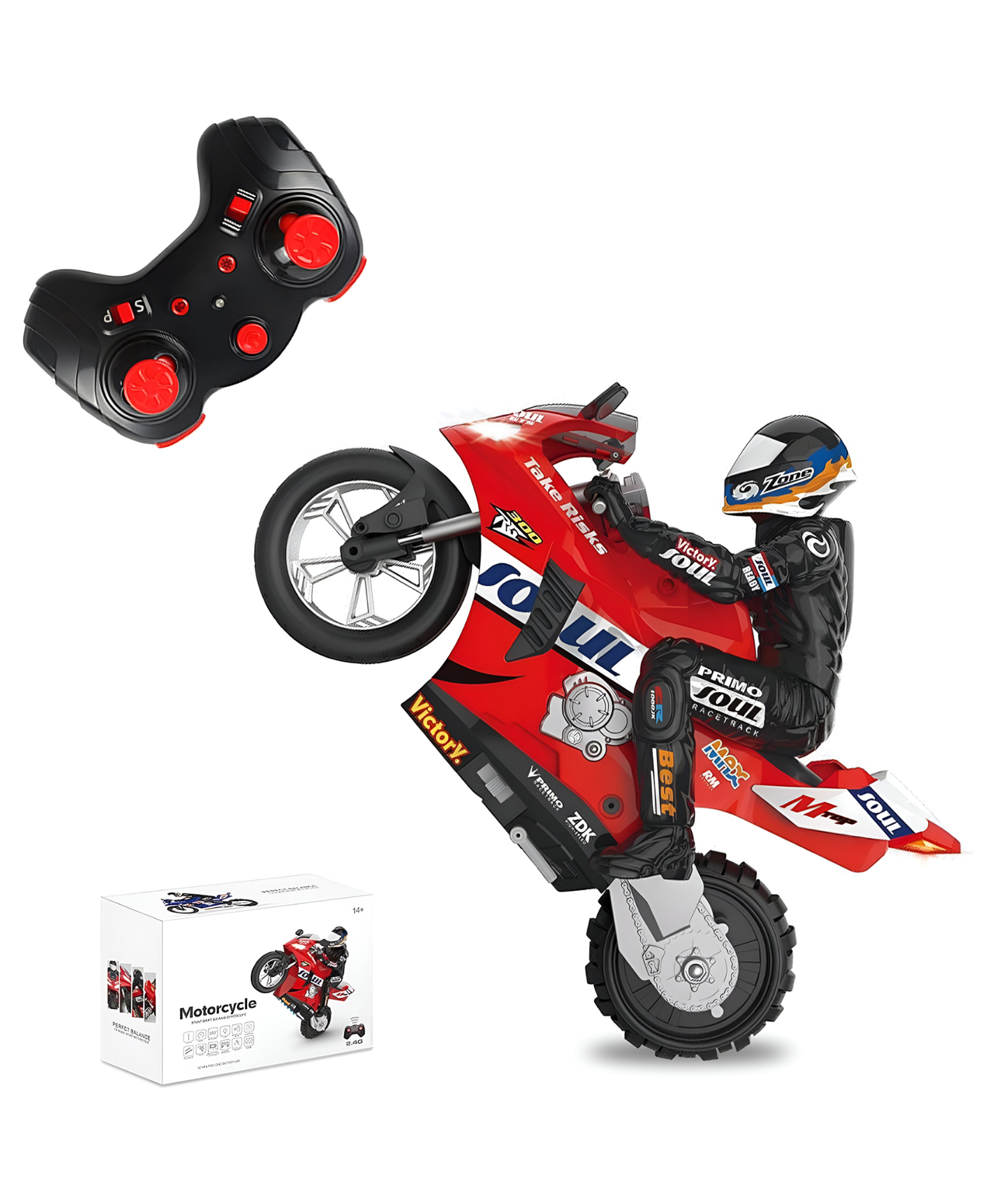 NEGOCIO RC Self-Balancing Motorcycle Model with Six-Axis Gyroscope, 360° rotatable Drift 2.4Ghz High Speed Wireless Remote Racing- PACK OF 1- COLOR MAY VARY-image-43