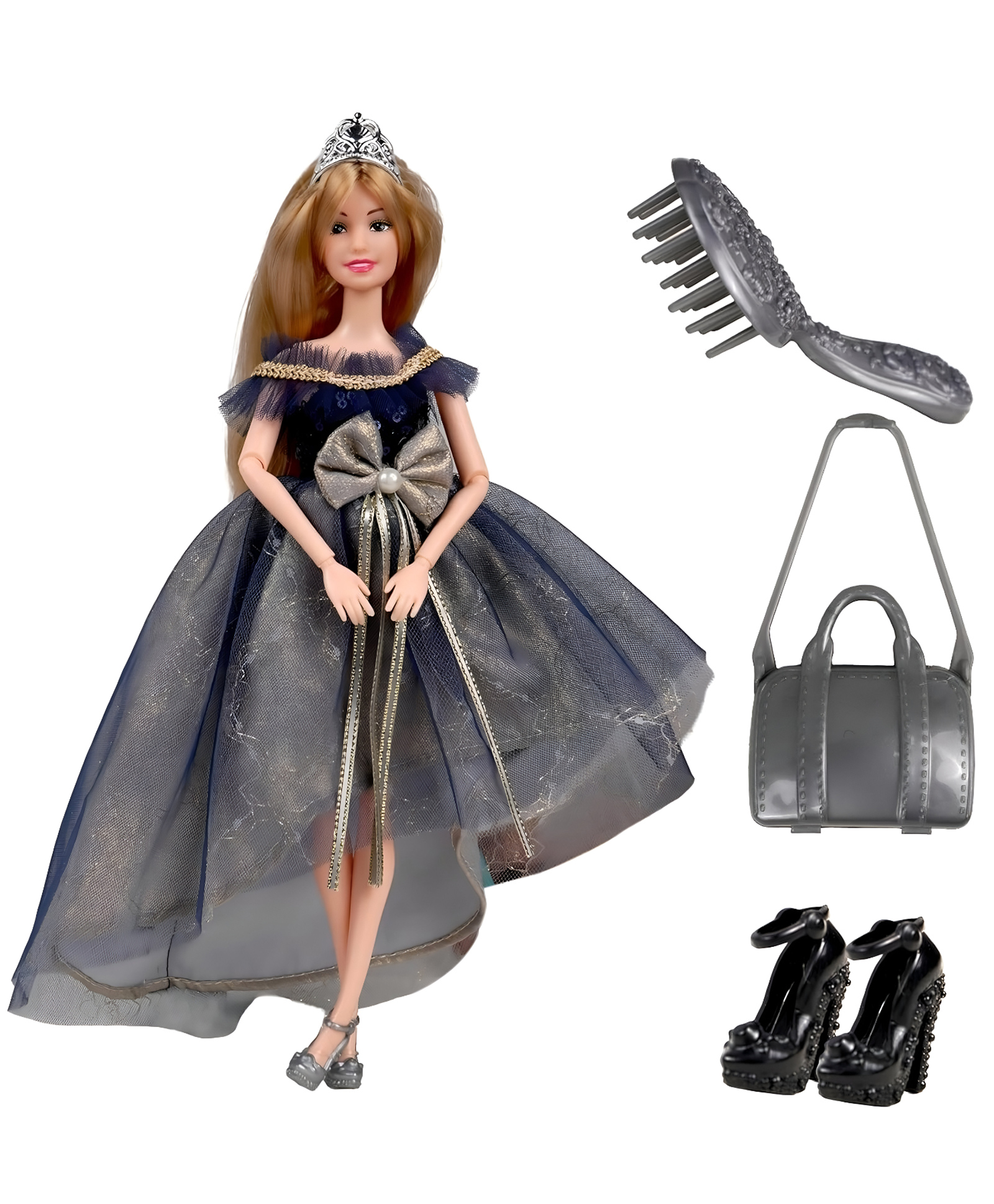 NEGOCIO Beautiful Barbie Fashion Princess Doll Girl's Toy Elegant Doll for Kids- PACK OF 1- Height 32 cm COLOR MAY VARY