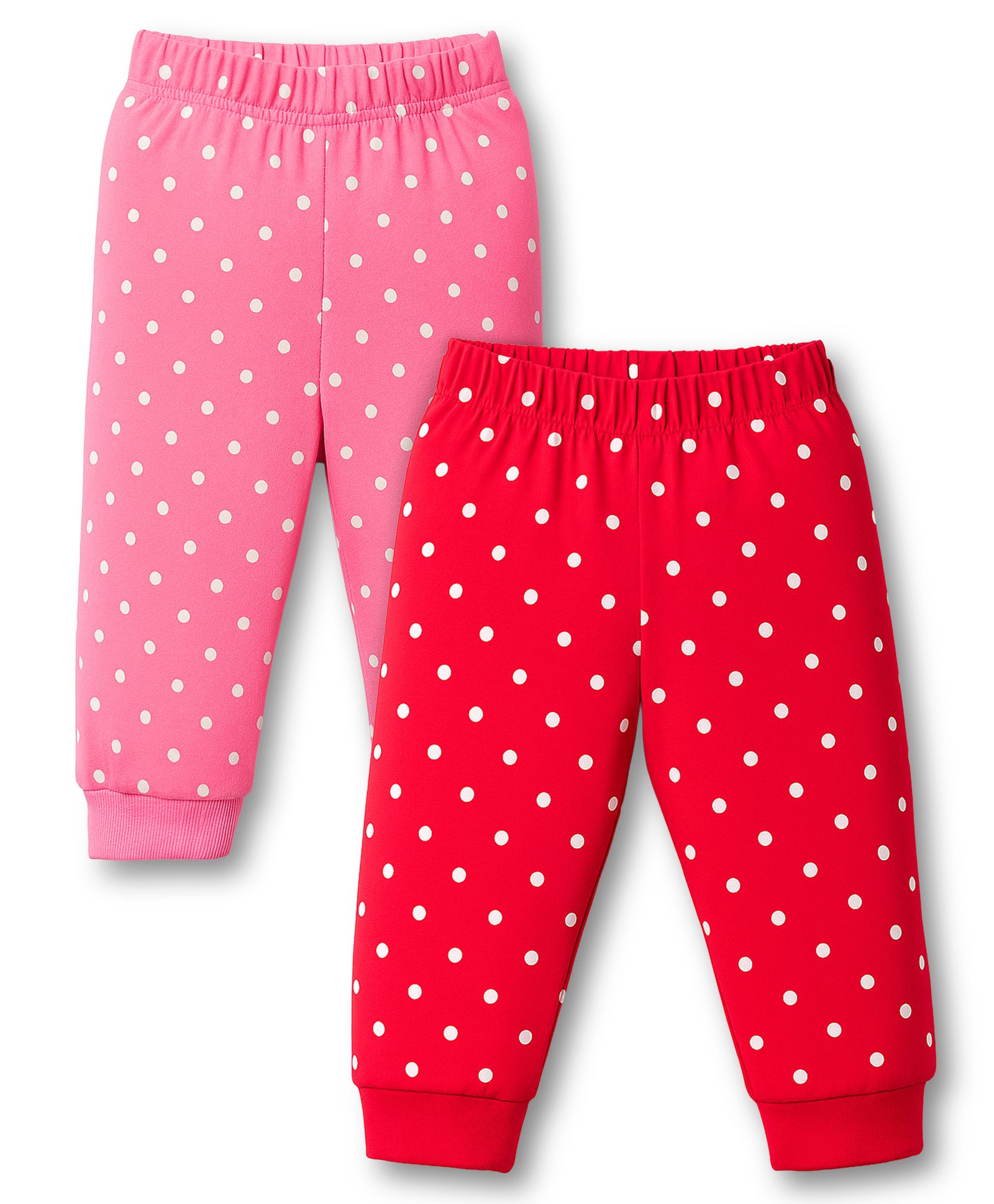 Doodle Poodle Single Jersey Knit Full Length Lounge Pant With Polka Dots Pack Of 2 - Red & Pink-picture-10