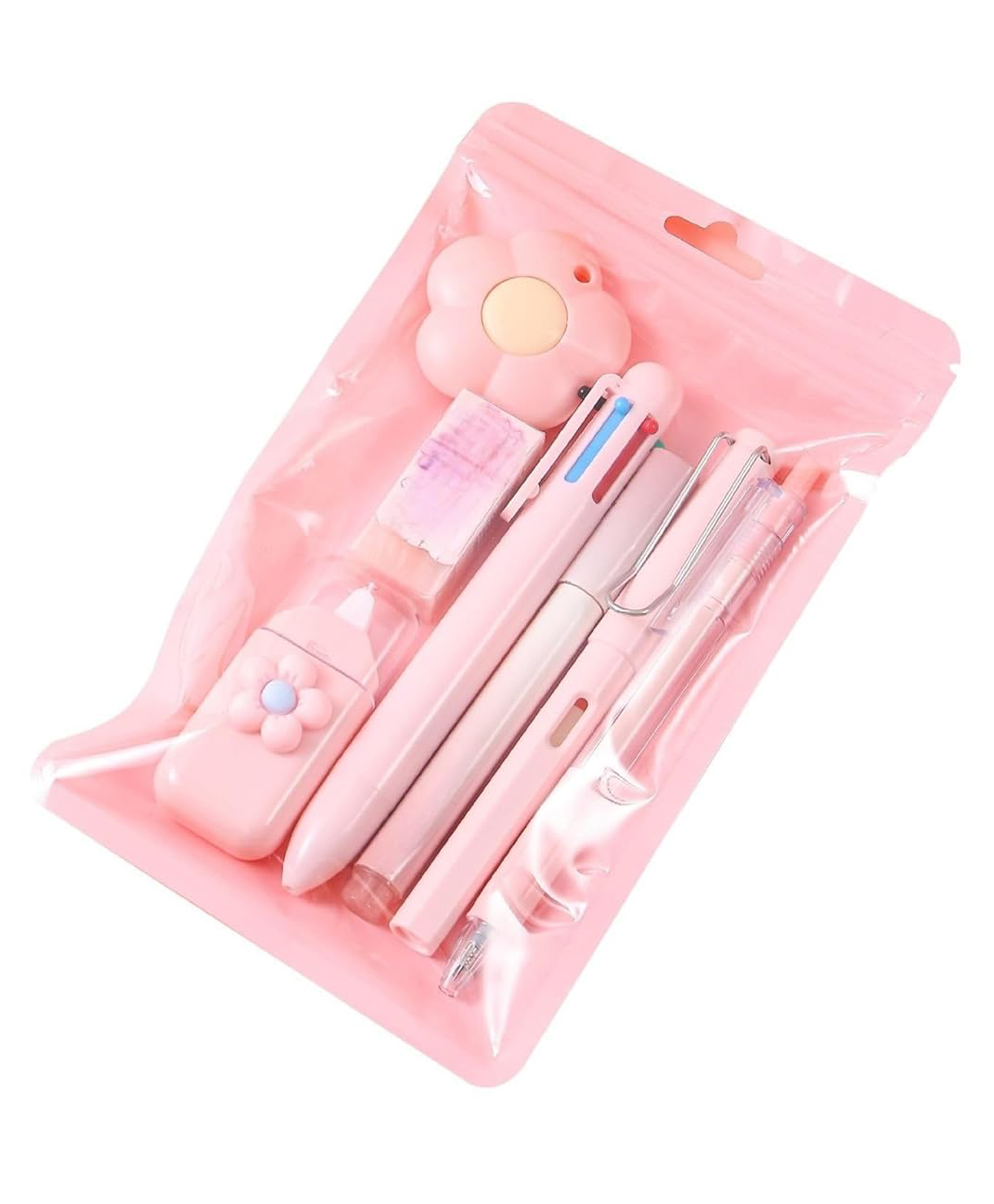 ji & ja Ji and Ja 7-Piece Cute Stationery Gift Pencil Eraser Knife Student Stationery Set Accompanying Gifts for School Office Promotion(Pink)-picture-10