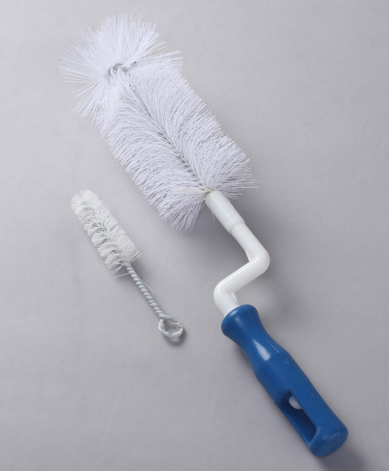 360° Rotating L-Handle Bottle Cleaning Brush with Nipple Brush - White & Blue| Flexible Neck for Deep Cleaning| BPA-Free| Durable Nylon Bristles| Easy Grip Design| Hygienic & Long-Lasting-image-30