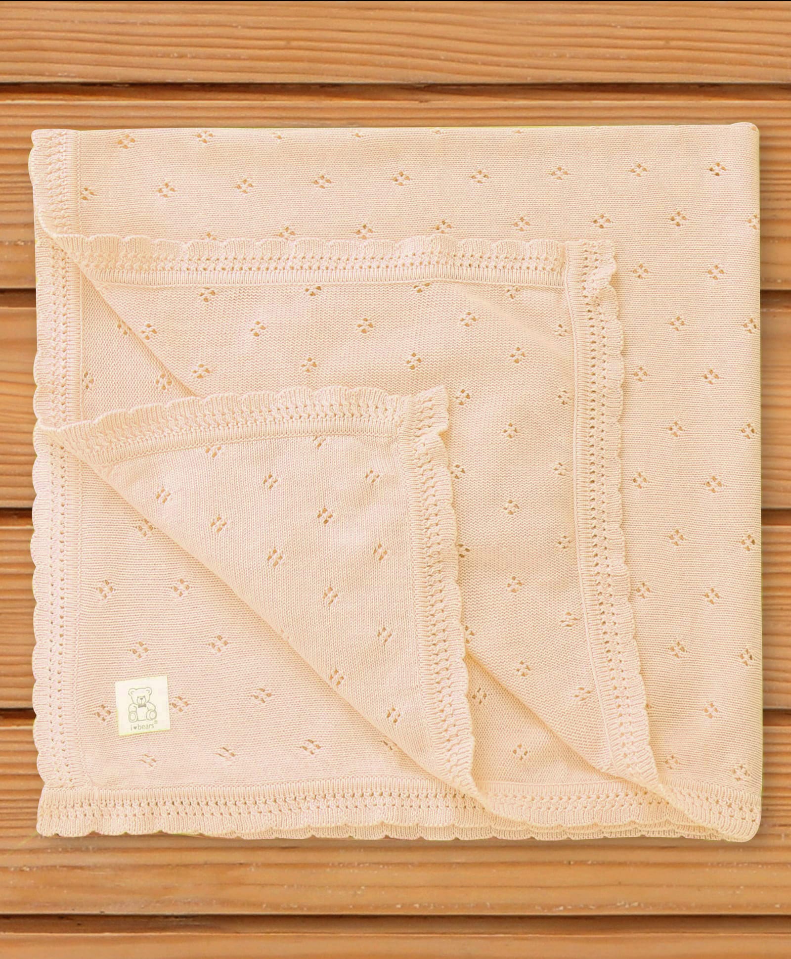 I Bears Super Soft Cotton Blanket - Beige-image-11