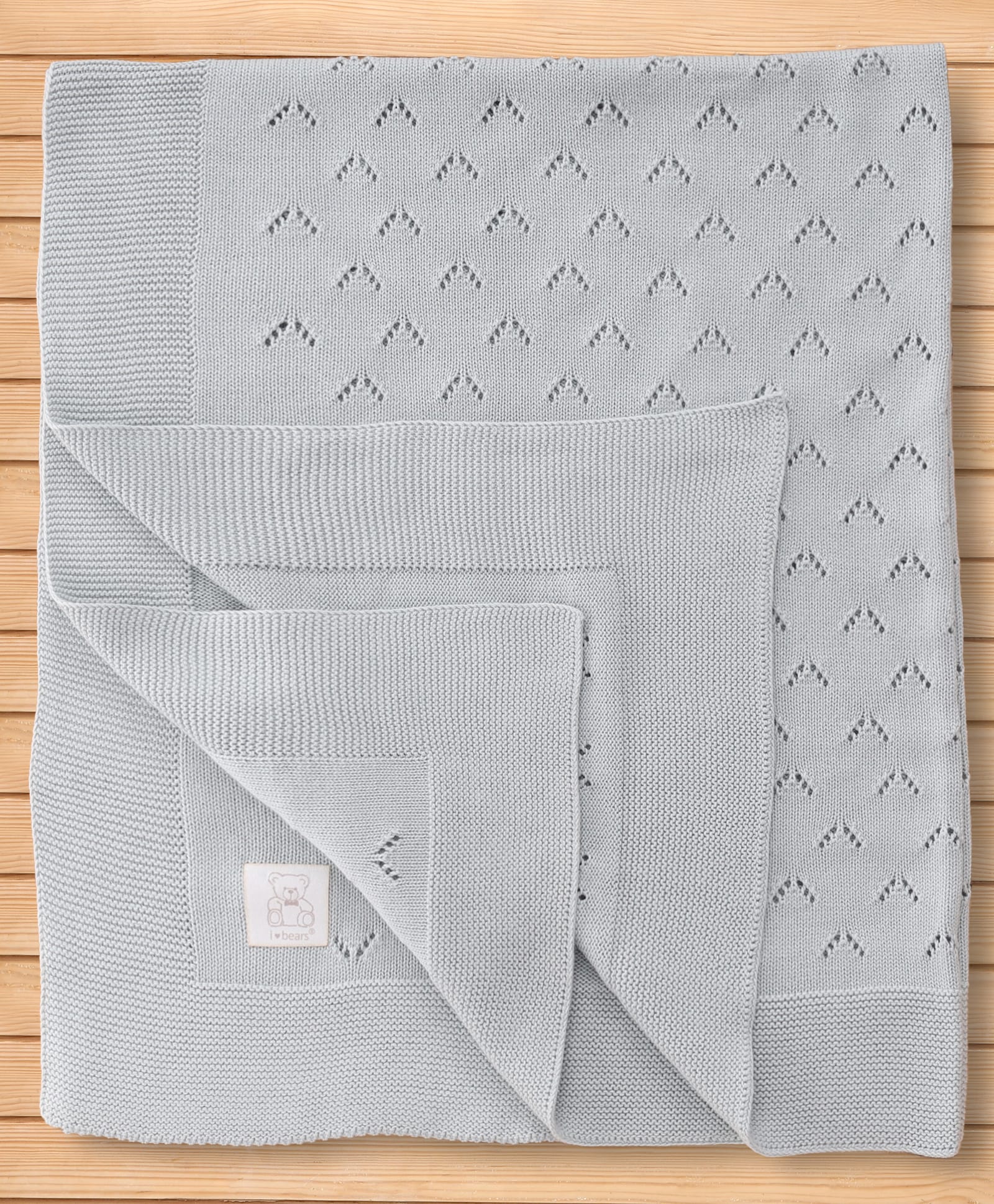 I Bears Super Soft Cotton Blanket - Grey-image-10