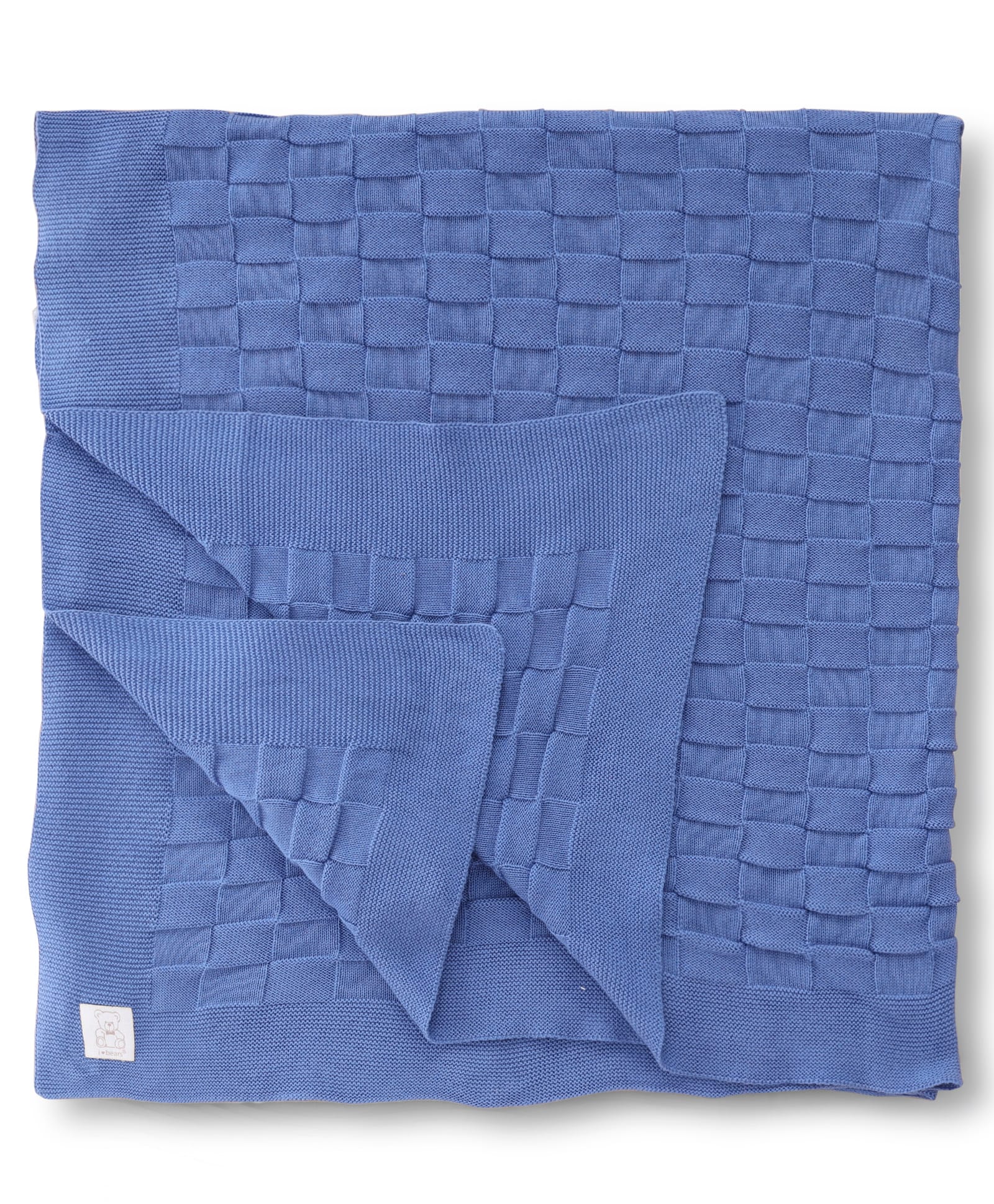 I Bears Unisex Cotton Blanket - Med Blue-image-41