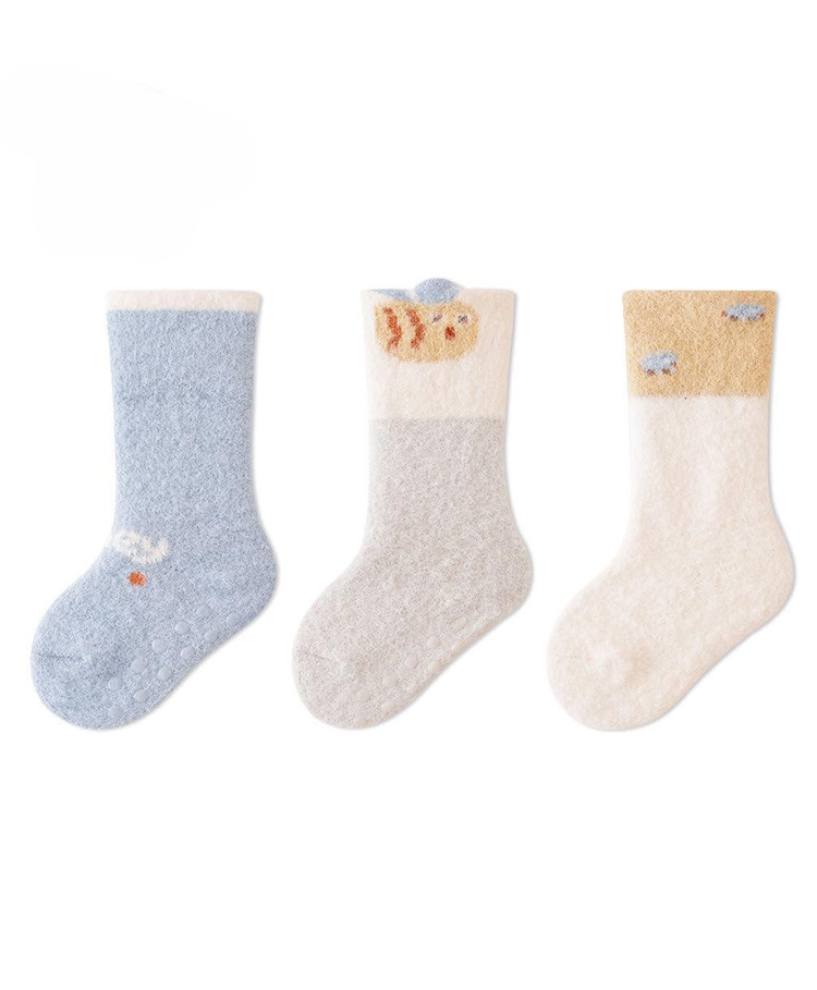 Kidofash Knit Pack Of 3 Vehicles & Honey Bee Designed Socks - Grey-picture-25