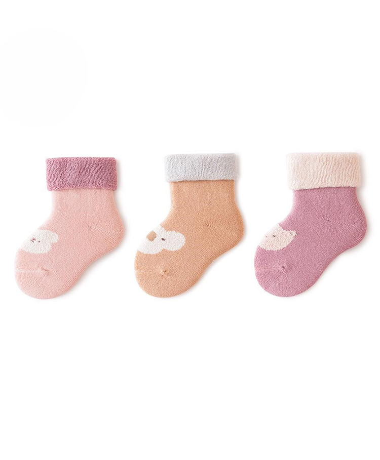 Kidofash Knit Pack Of 3 Kitten & Bunny Designed Socks - Dark Pink-picture-21