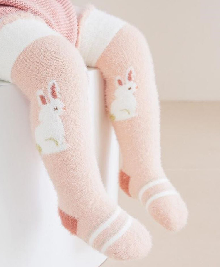 Kidofash Fur Knit Bunny Designed Socks - Light Pink-picture-15