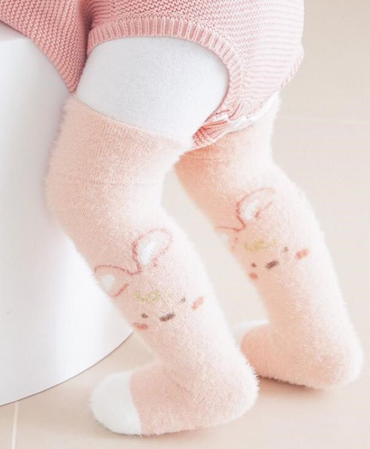 Kidofash Fur Knit Bunny Designed Socks - Pink-picture-45