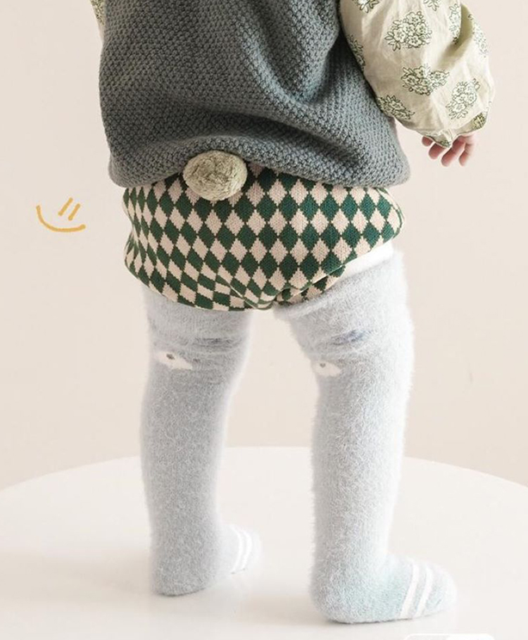 Kidofash Fur Knit Teddy Designed Socks - Light Blue-picture-34