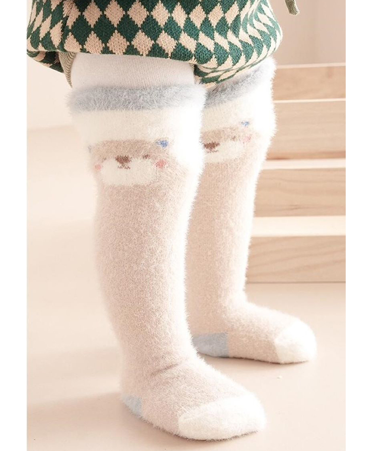 Kidofash Fur Bear Printed Socks - Light Brown-picture-36