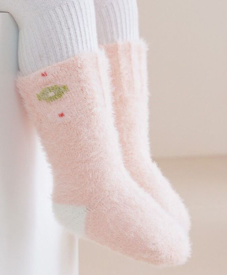 Kidofash Fur Knit Abstract Designed Socks - Pink-picture-29