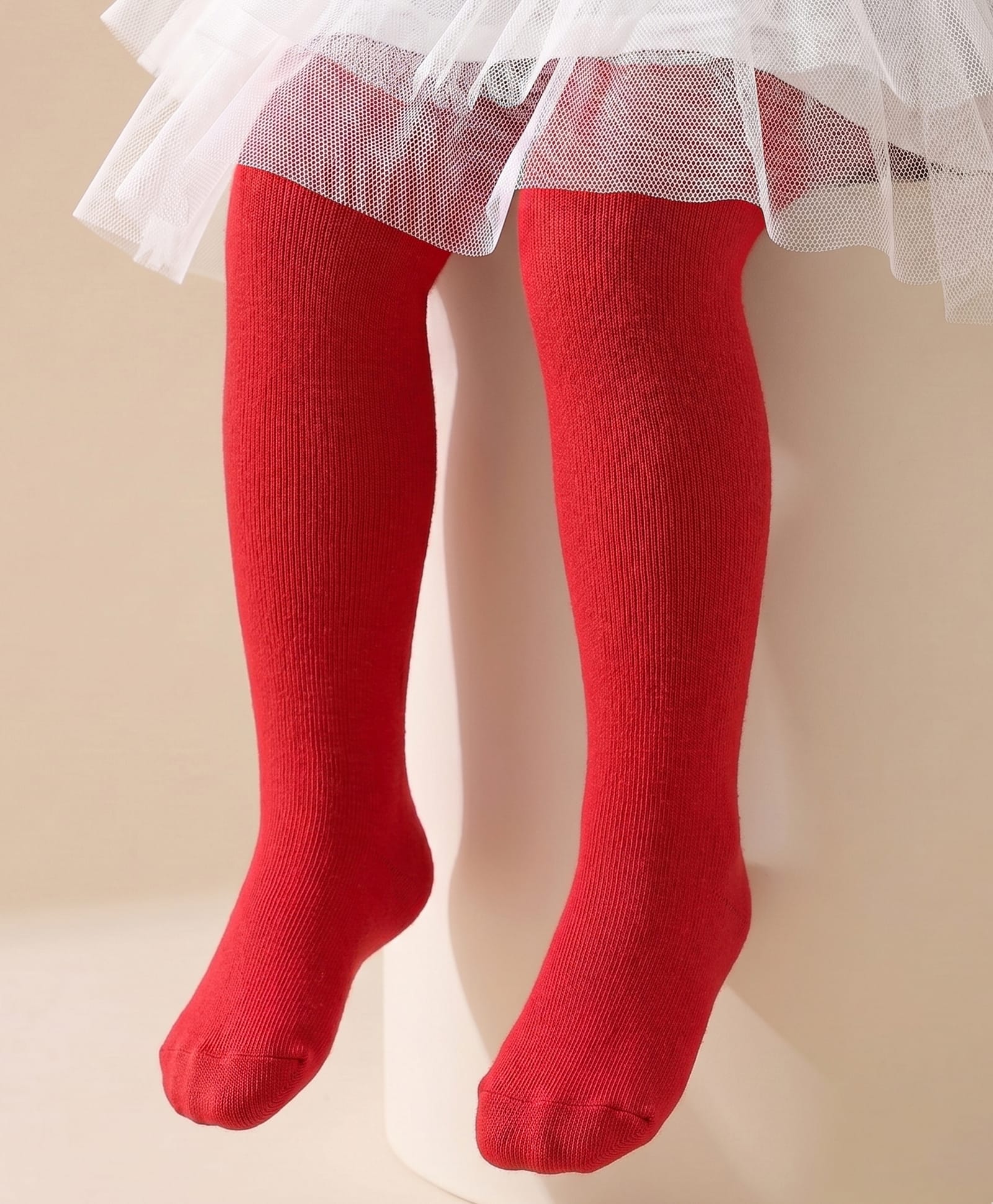 Cute Walk by Babyhug Cotton Knit Full Length Antibacterial Wash Tights - Red-image-20