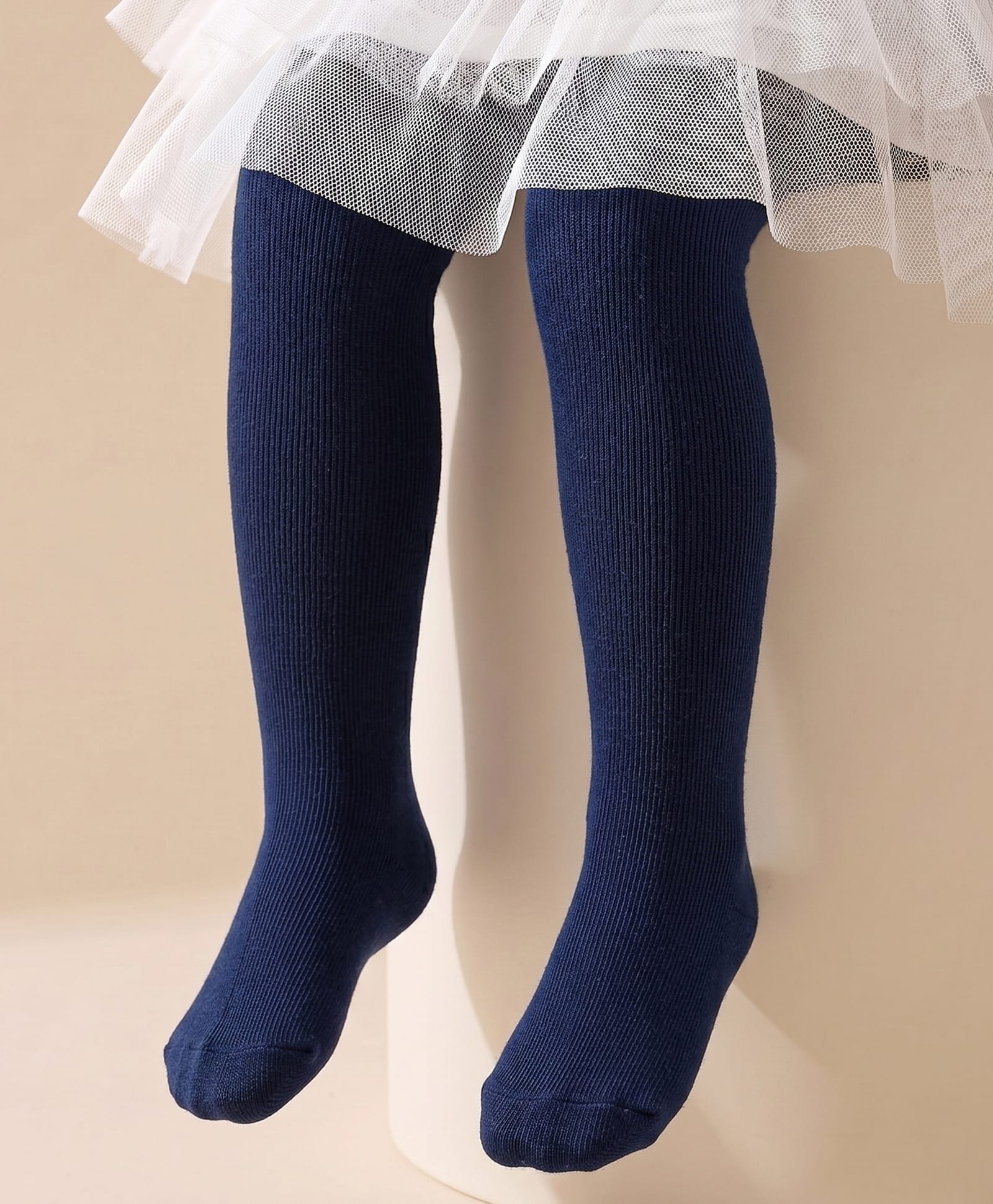 Cute Walk by Babyhug Cotton Knit Full Length Antibacterial Wash Tights - Navy Blue-image-18