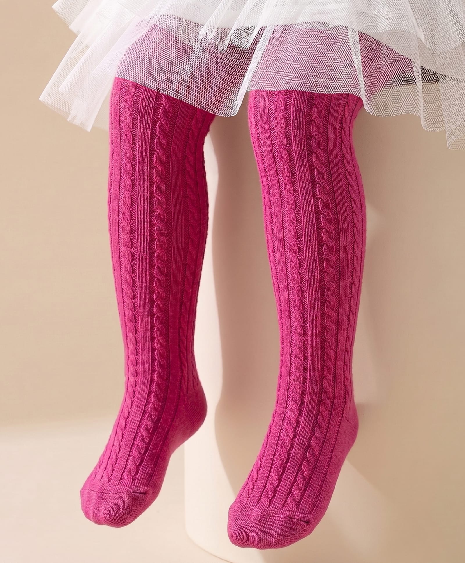 Cute Walk by Babyhug Antibacterial Footed Solid Wash Tights - Dark Pink-image-41