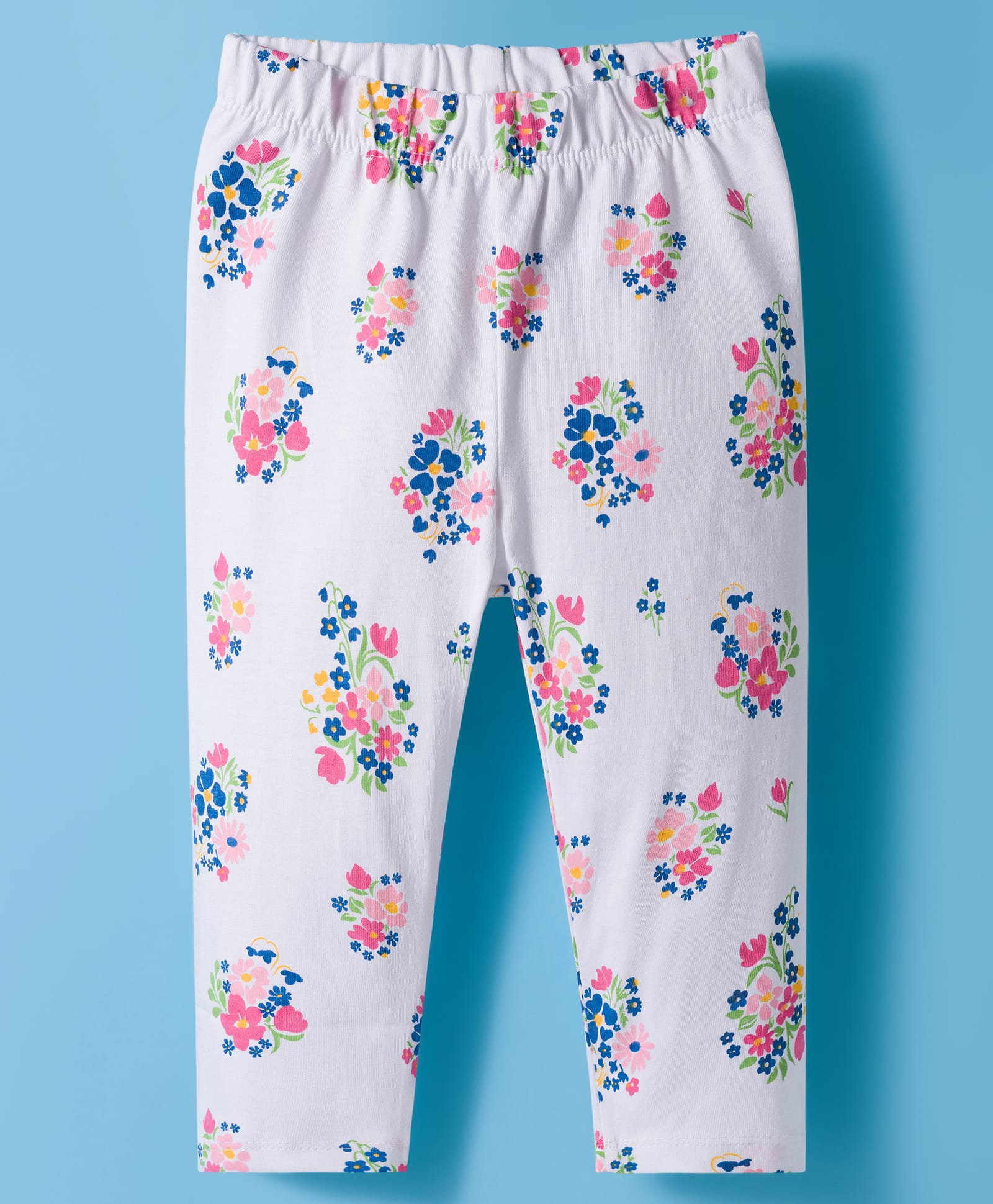 Doodle Poodle Cotton Knit Full Length Leggings With Floral Print - White-picture-25