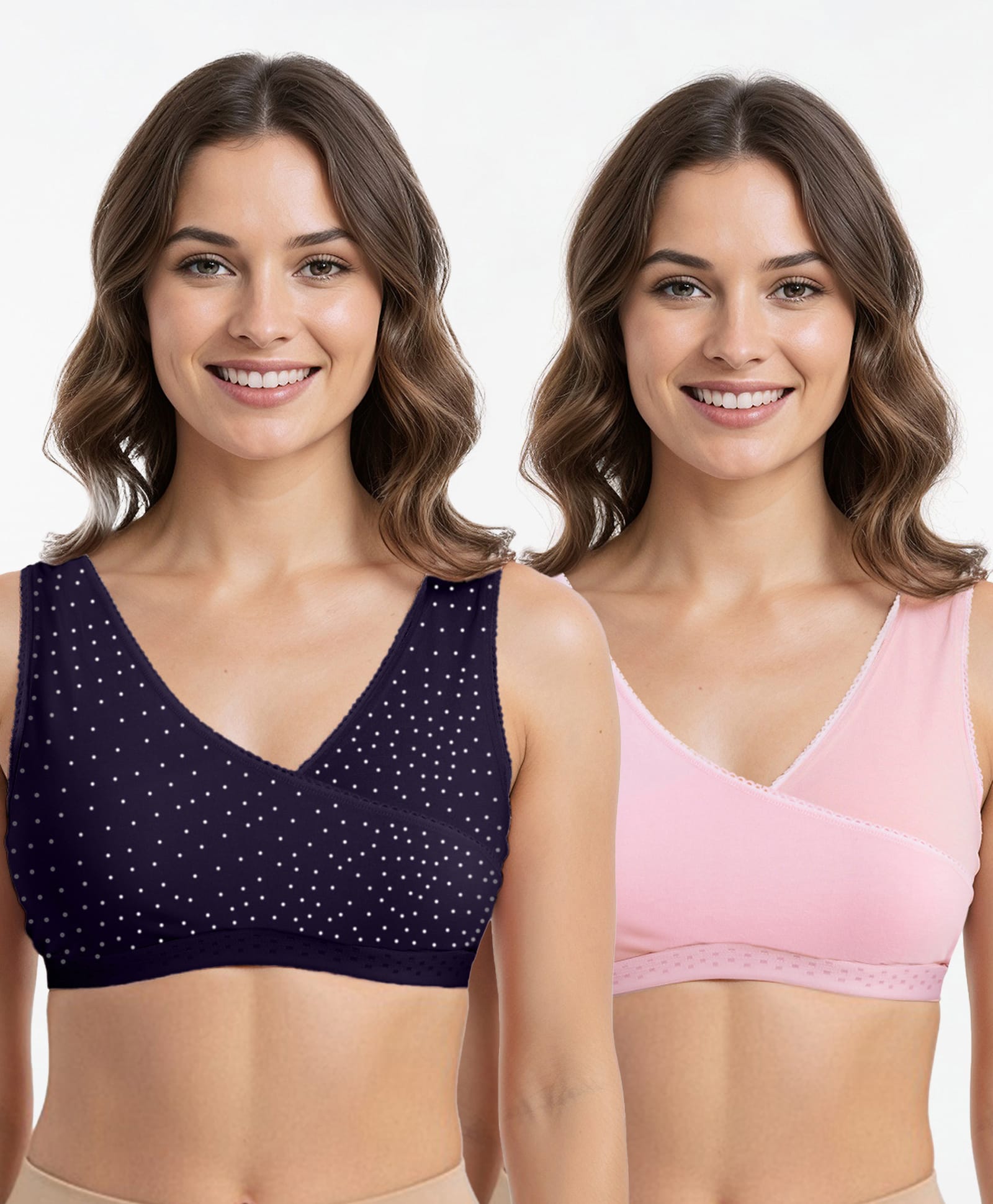 Bella Mama Cotton Elastane Knit Solid Sleep Bra Pack of 2 (Color May Vary)-picture-12