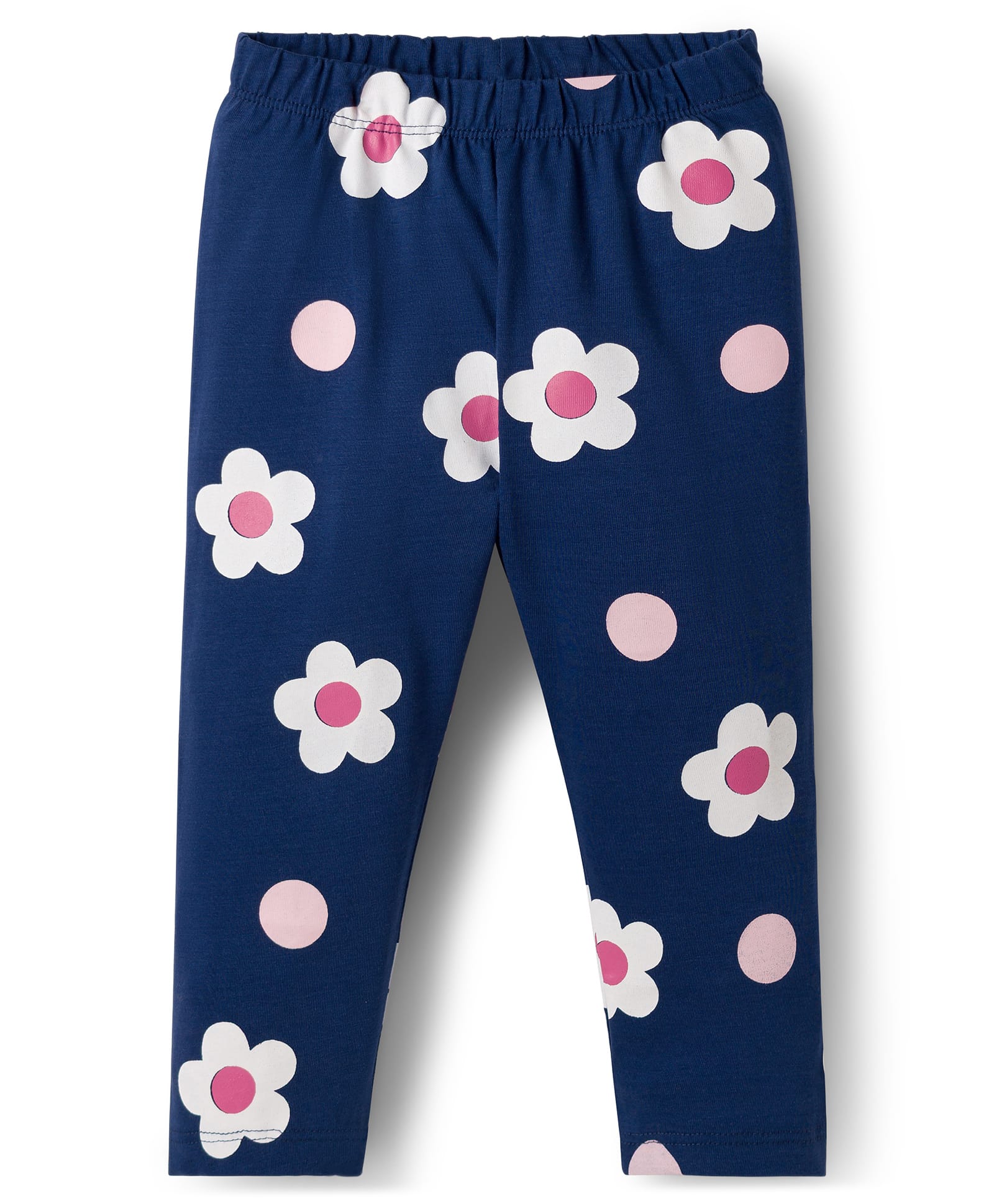 Doodle poodle 100% Cotton Knit Full Length Floral Printed Leggings - Navy Blue-picture-13