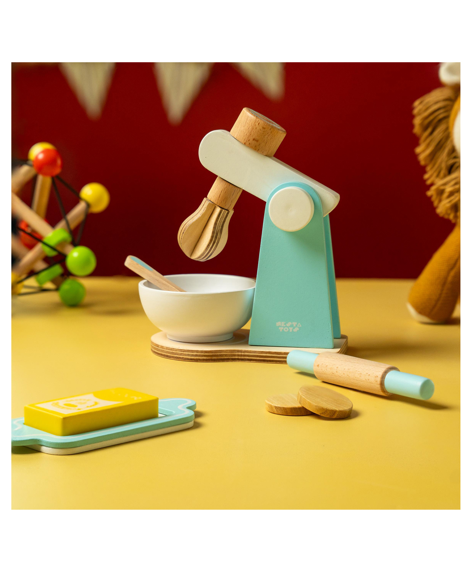 NESTA TOYS Wooden Kitchen Blender Set for kids-image-19