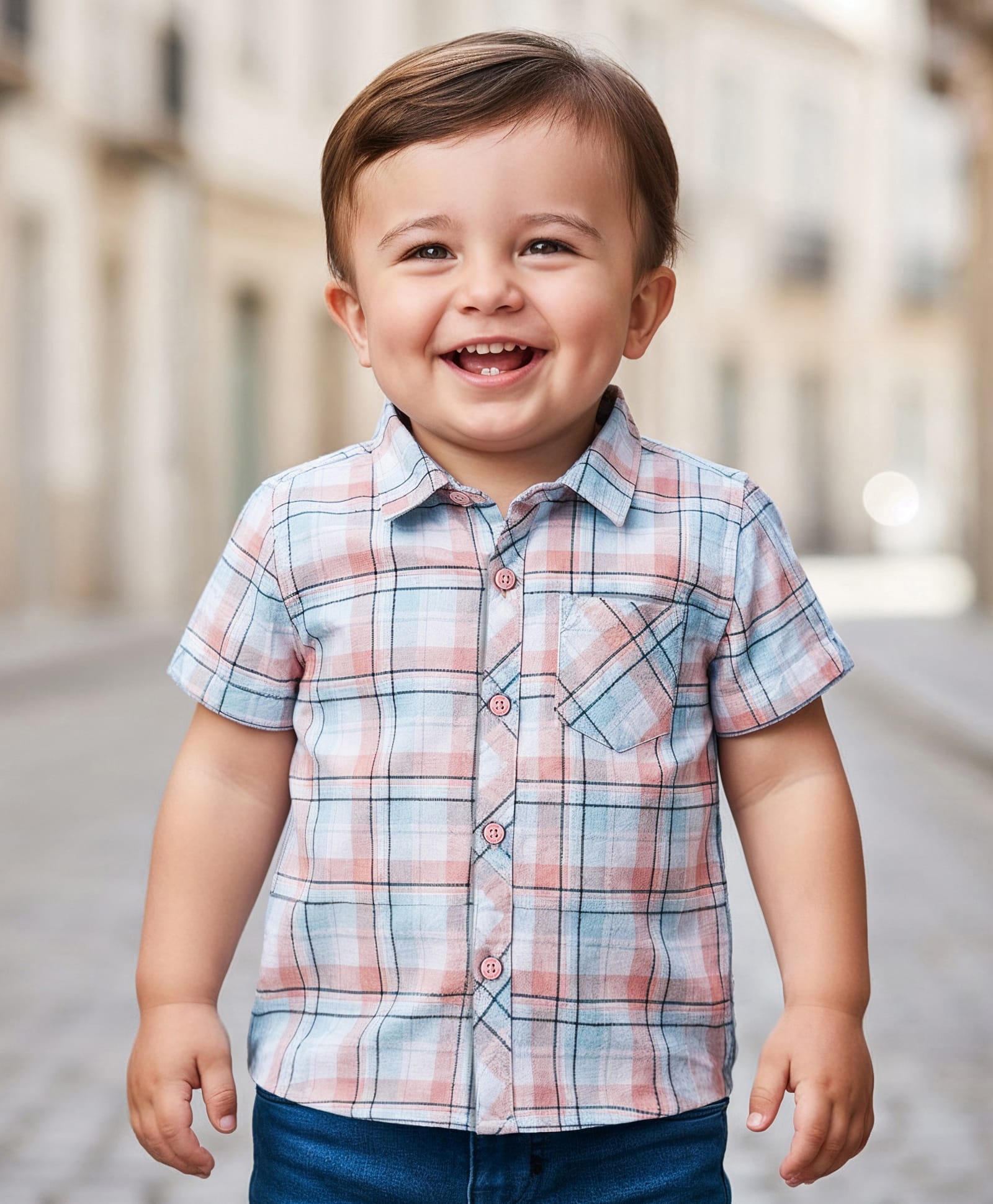 Babyoye 100% Cotton Woven Half Sleeves Checks Shirt - Light Blue-image-32