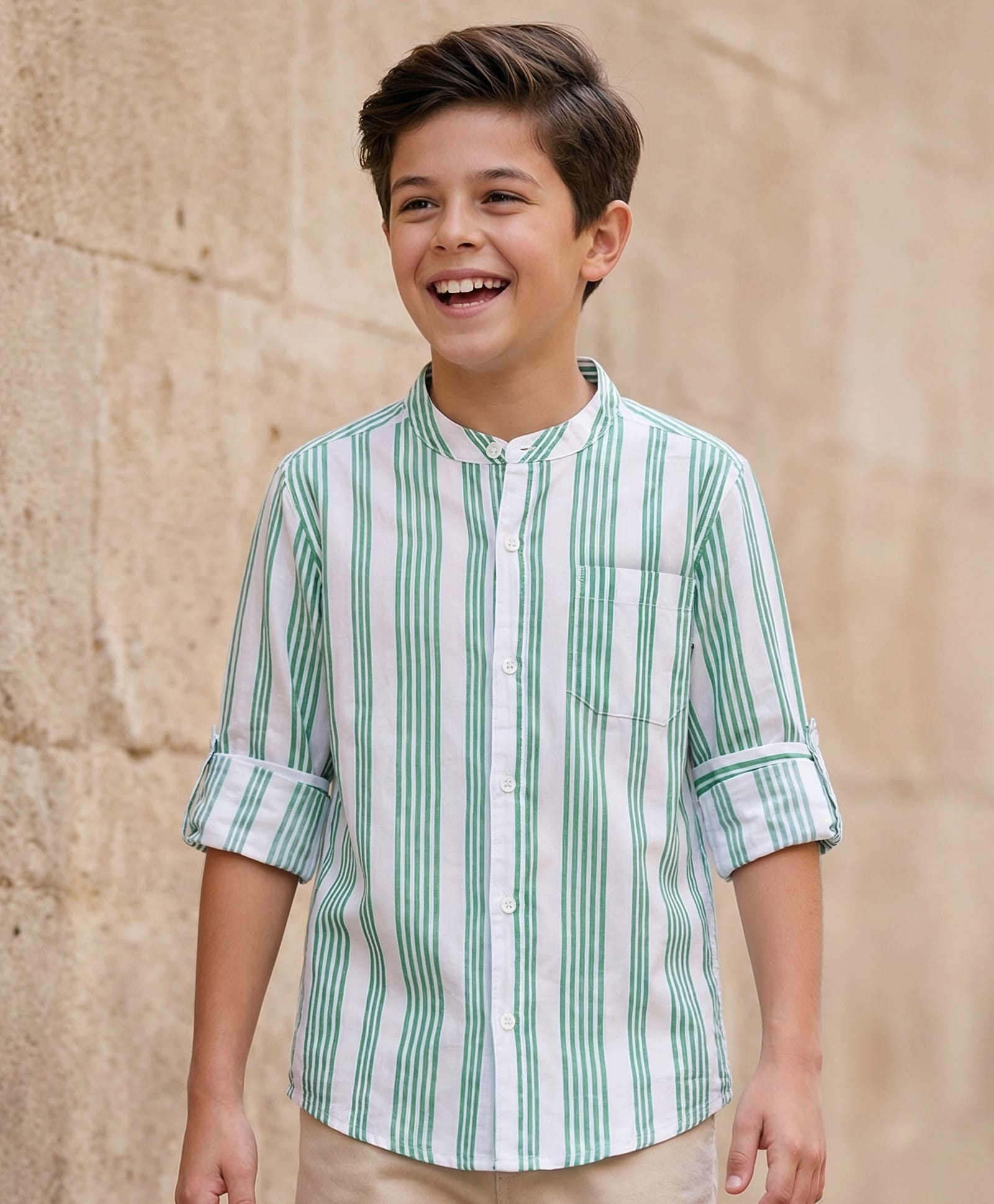 Pine Kids Cotton Wove Full Sleeves Shirt With Stripes - Light Blue-image-37